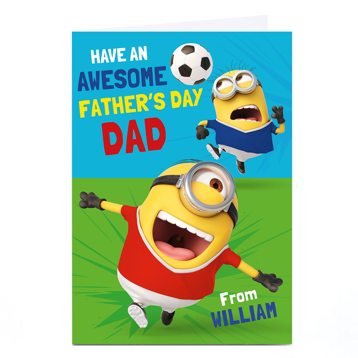 Personalised Minions Father's Day Card - Awesome