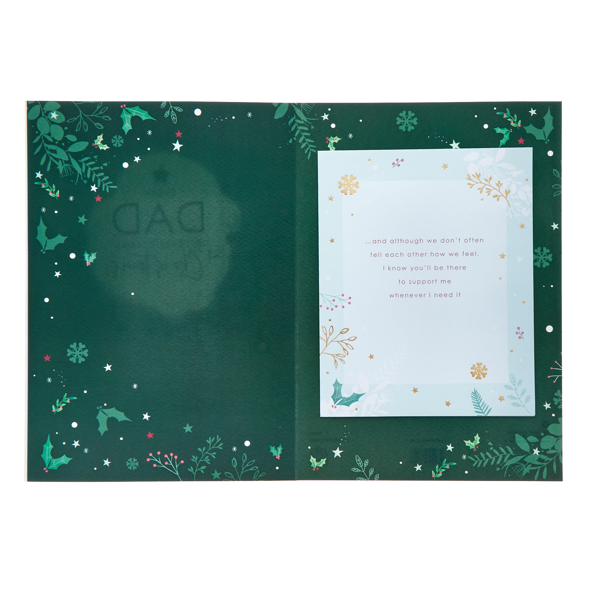 Premium Dad Wreath & Stocking Christmas Card