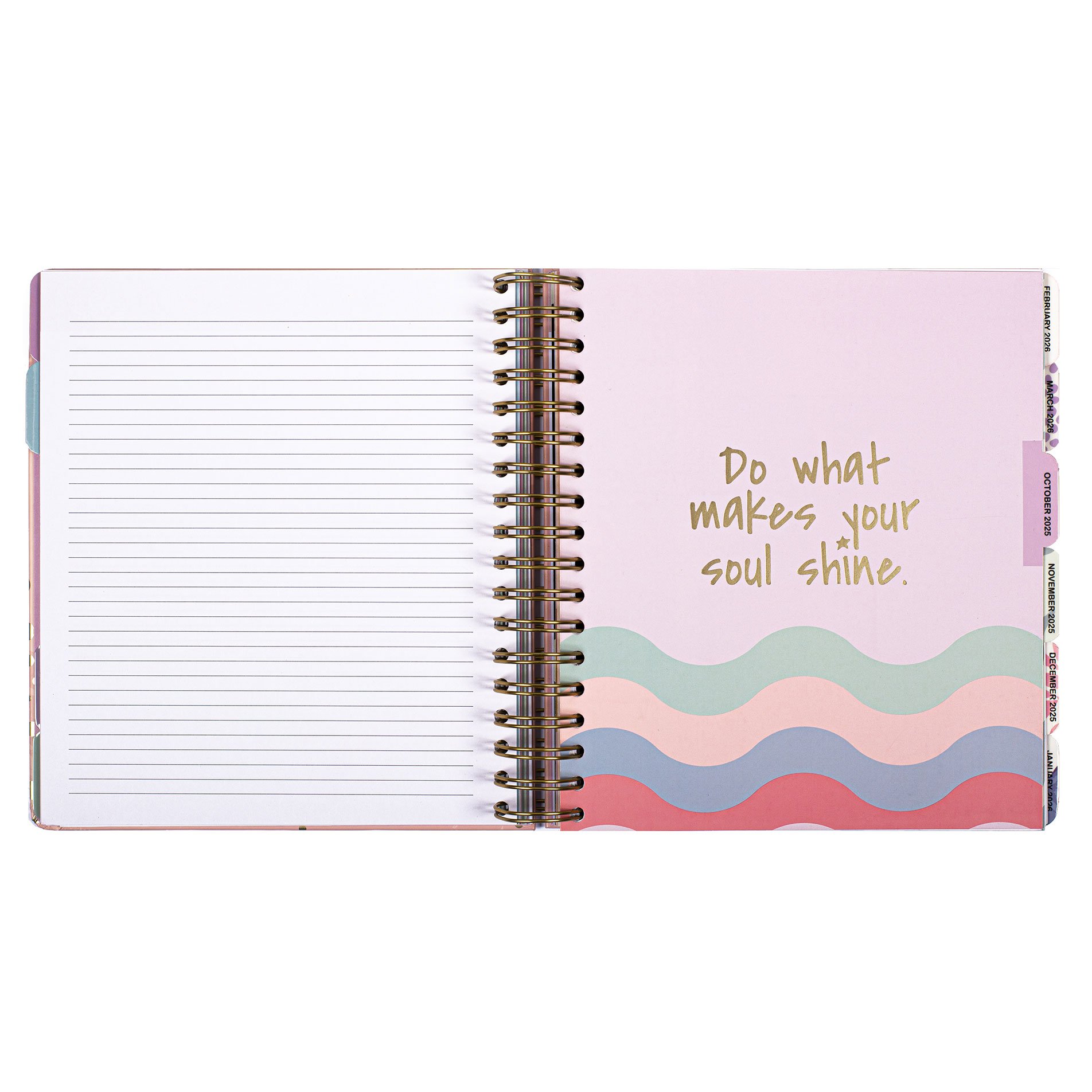 18-Month Pink & Gold Weekly Organiser (August 2025 - December 2026)