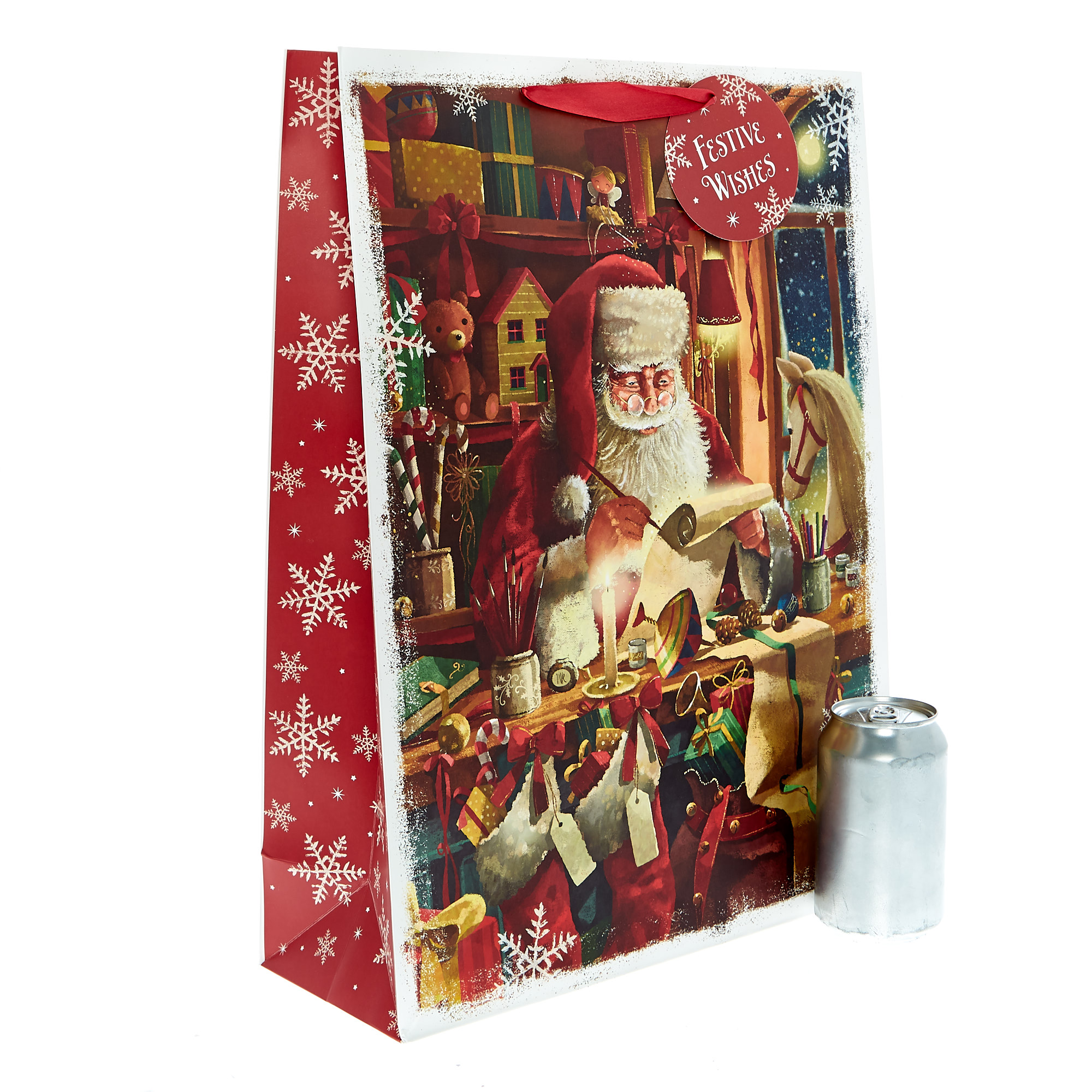 Extra Large Portrait Traditional Santa Christmas Gift Bag