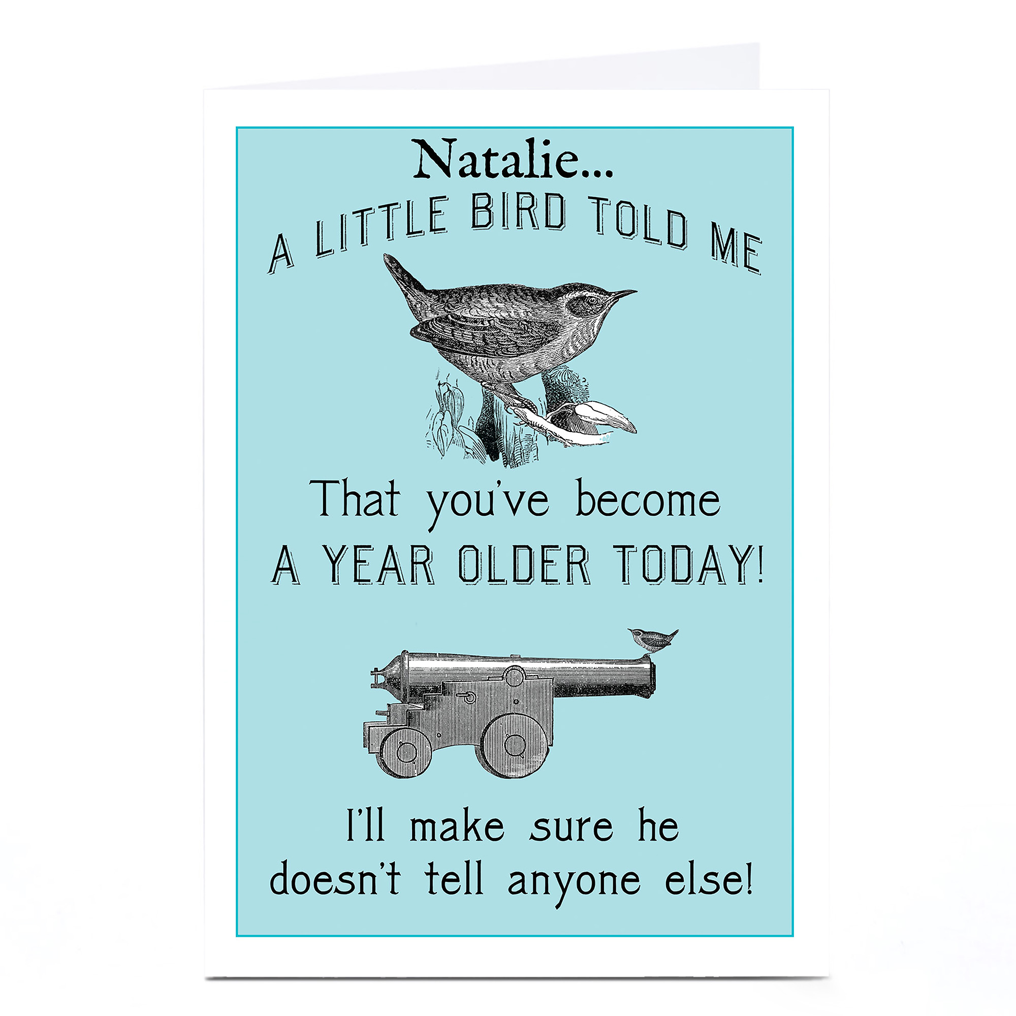 Personalised Toodle Pip Card - A Little Bird Told Me