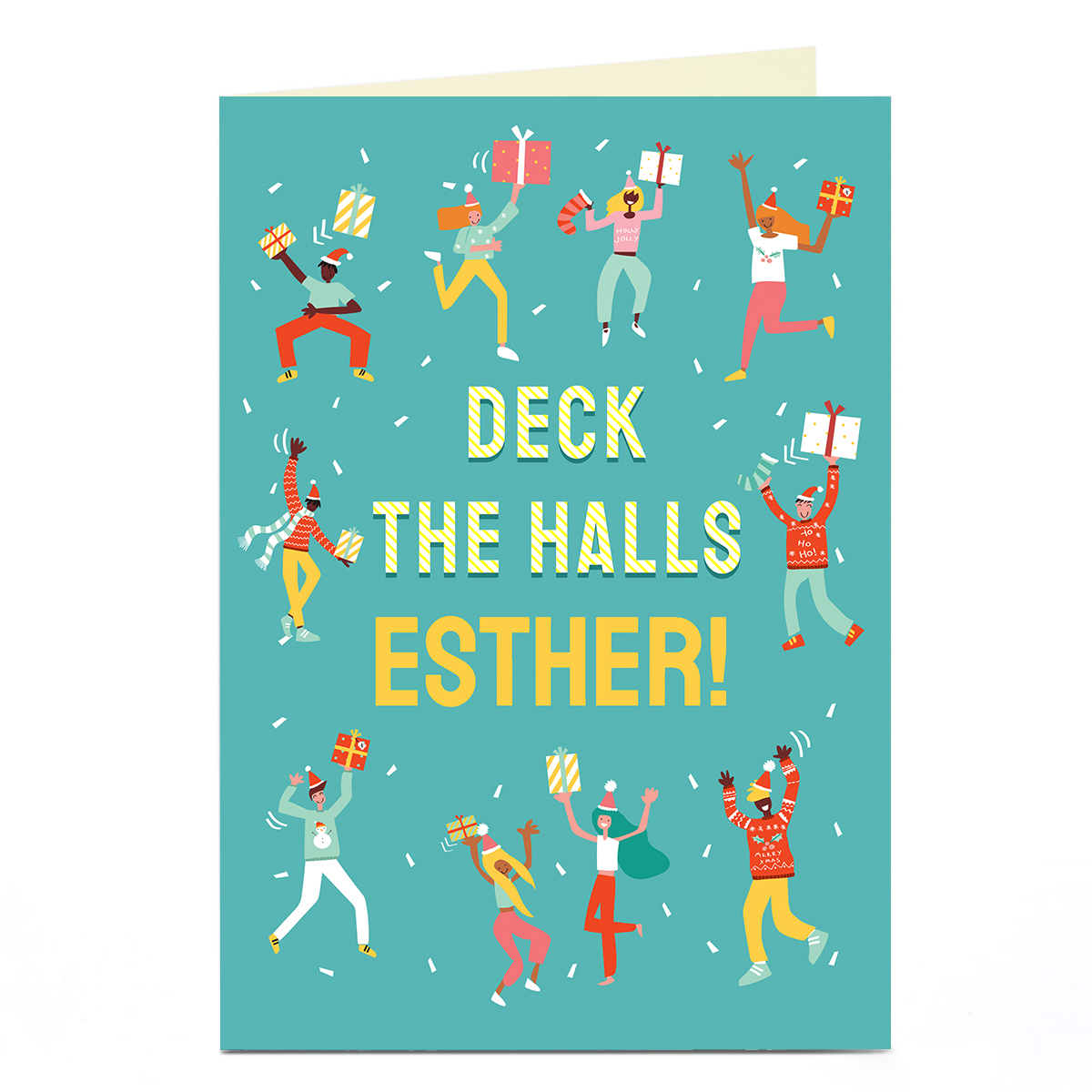 Personalised Christmas Card - Deck The Halls, Any Name