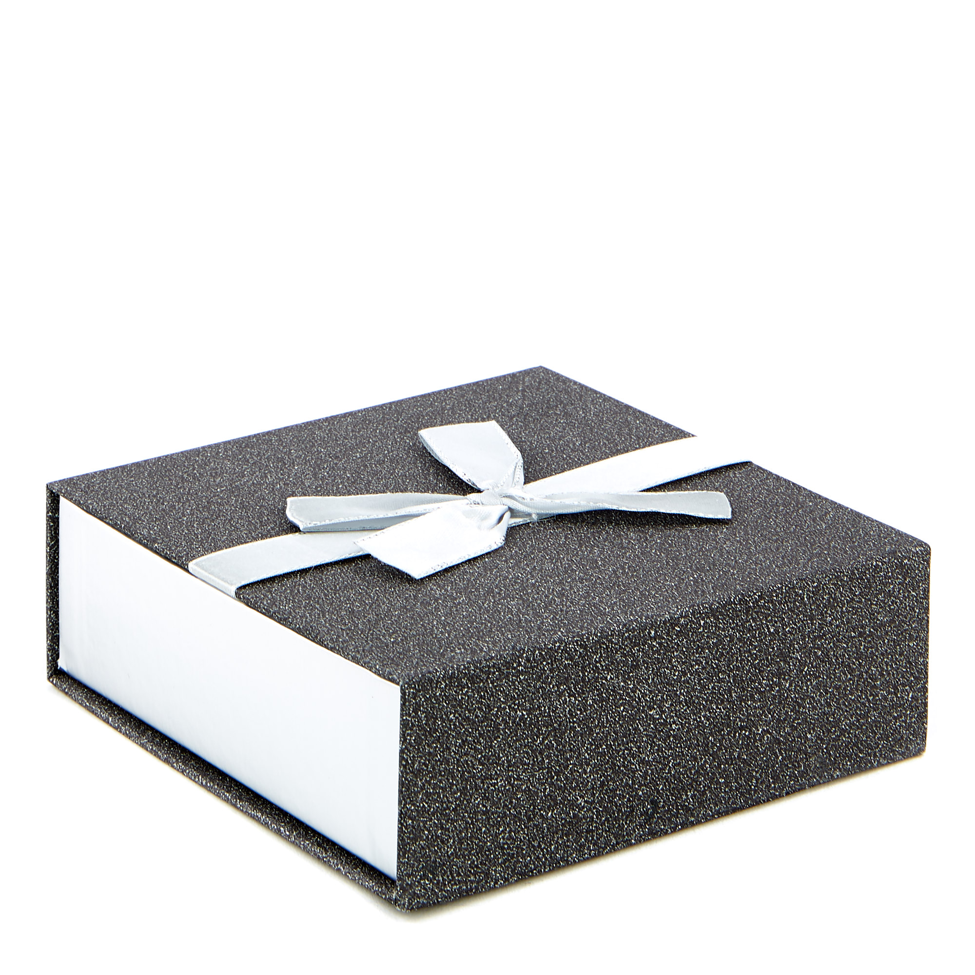 Silver Glitter Jewellery Gift Box With Bow 