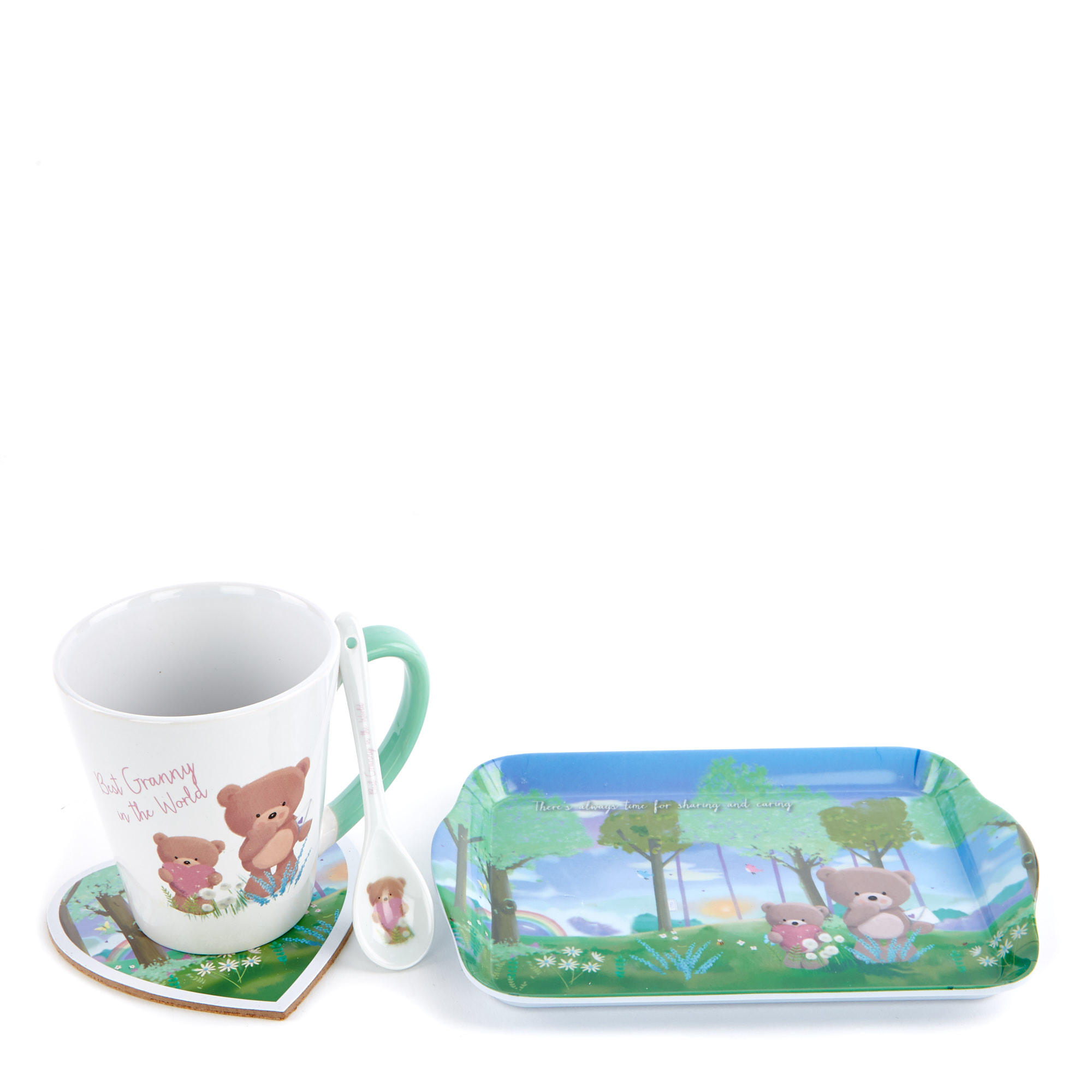 Best Granny Hugs Bear Tray, Mug, Coaster & Spoon Set