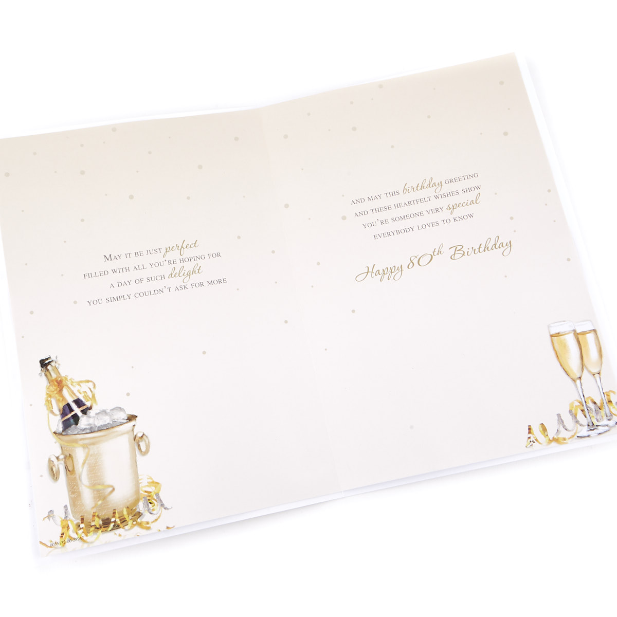 80th Birthday Card - Champagne on Ice 