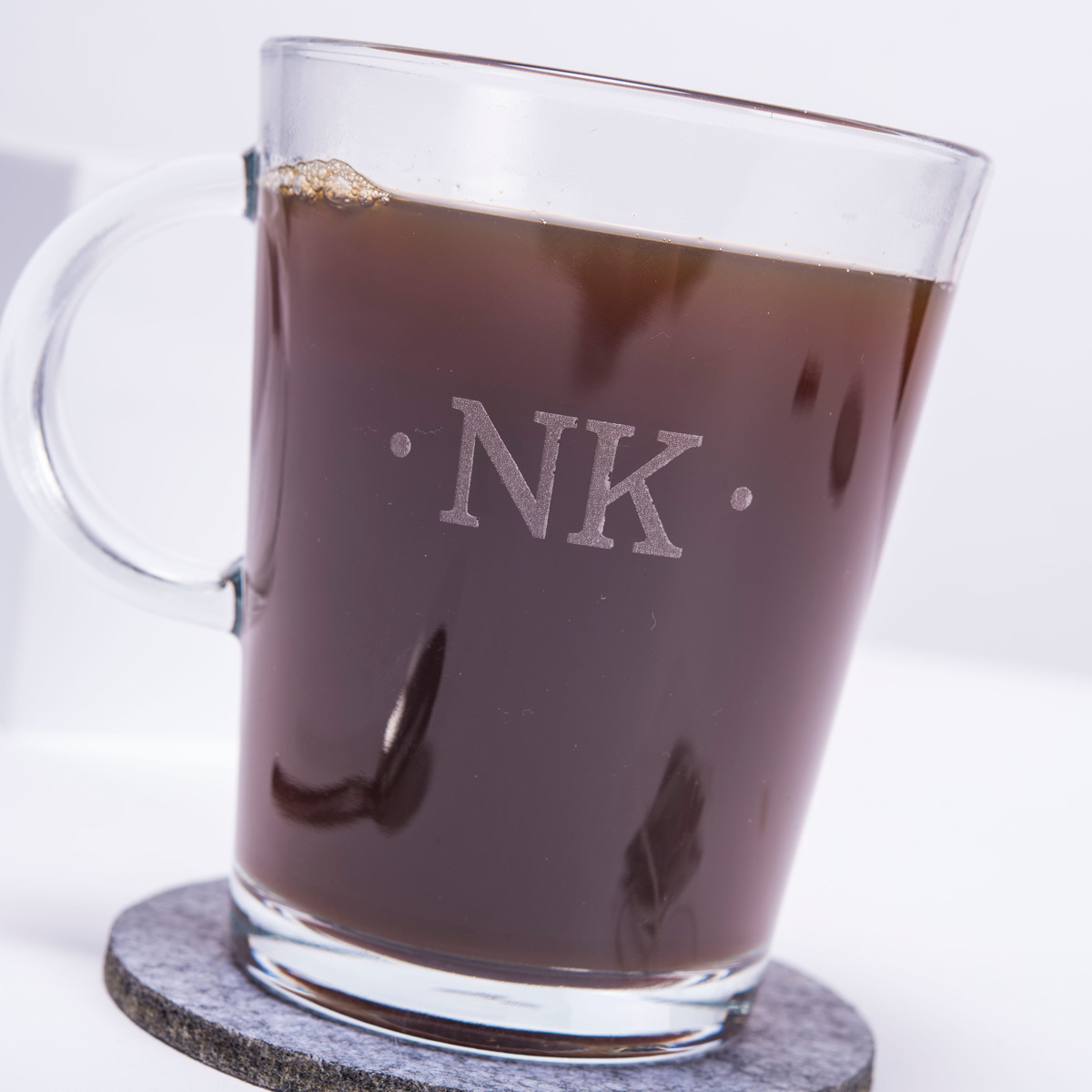 Personalised Engraved Glass Mug - Initials