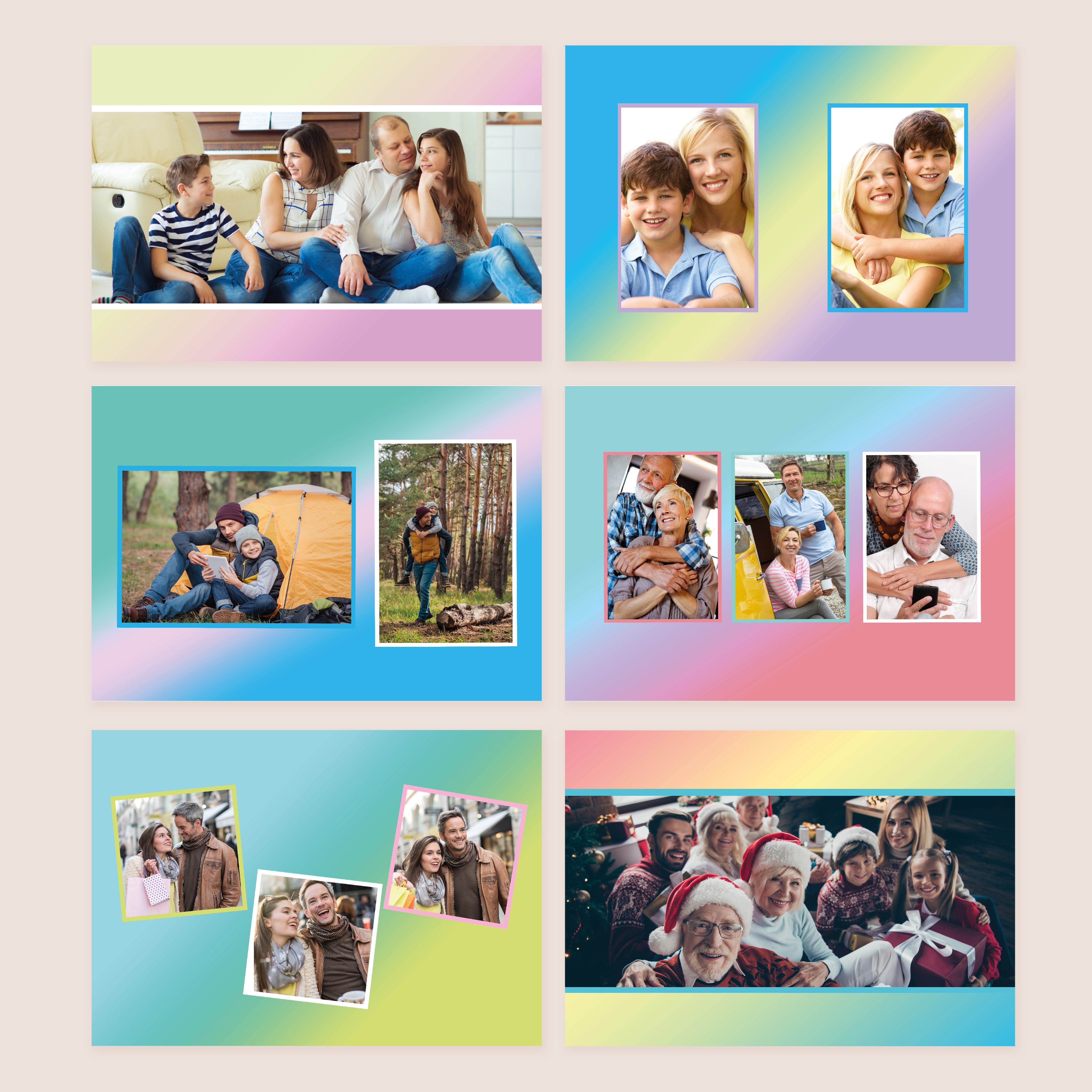 Photo Upload Colourful Borders Calendar