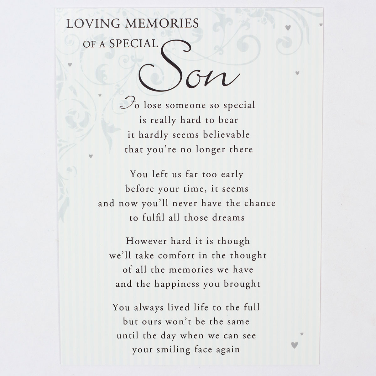 Memorial Card - Special Son