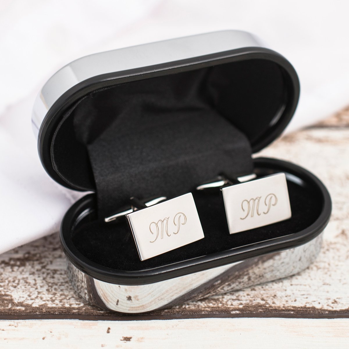 Engraved Rectangle Cufflinks