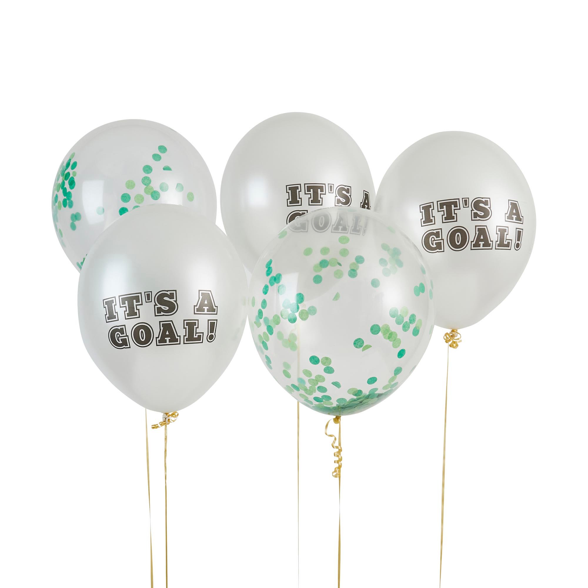 Football It's A Goal 12-Inch Latex Balloons - Pack of 5
