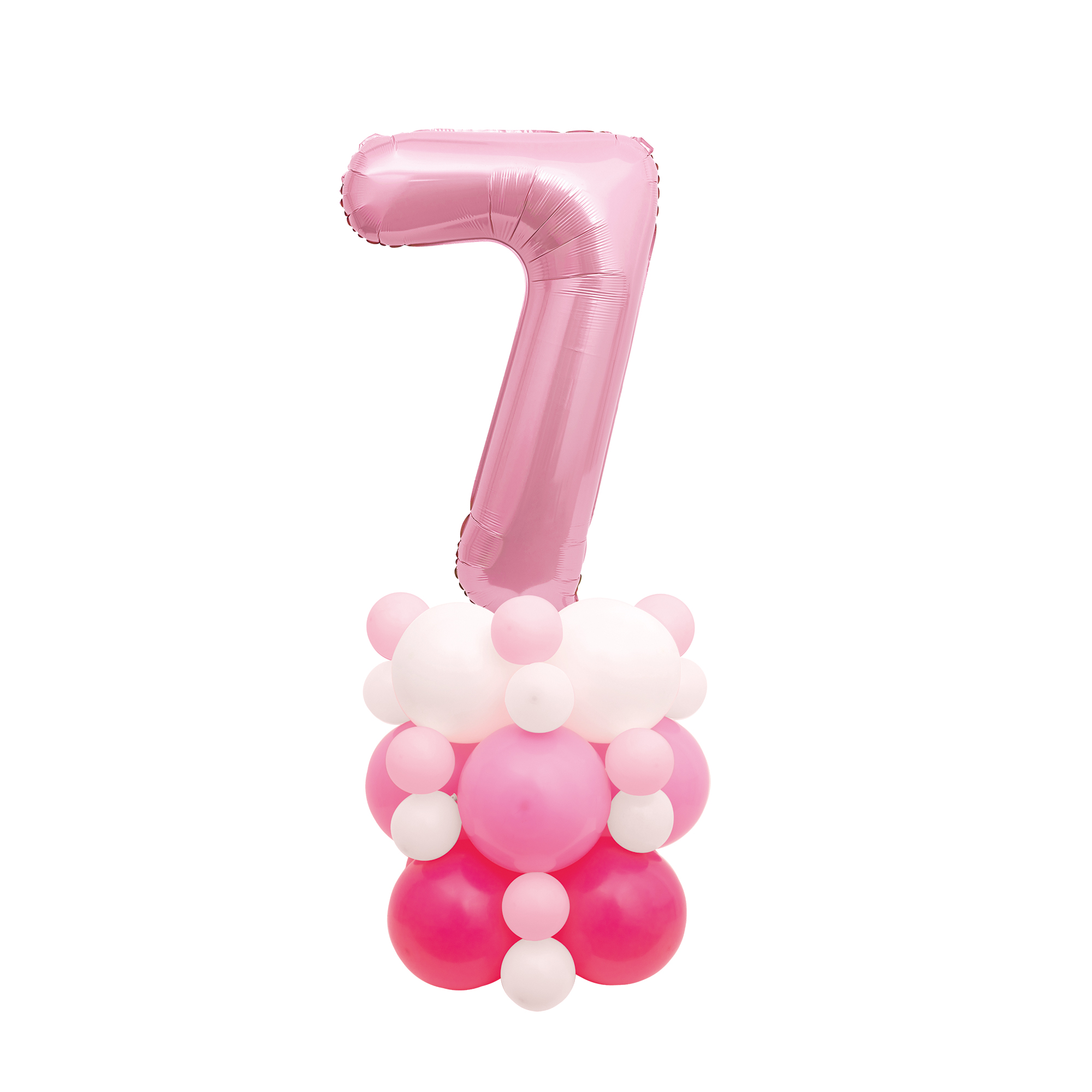Pink 51-Inch Age 7 Air-Fill Balloon Stack Set