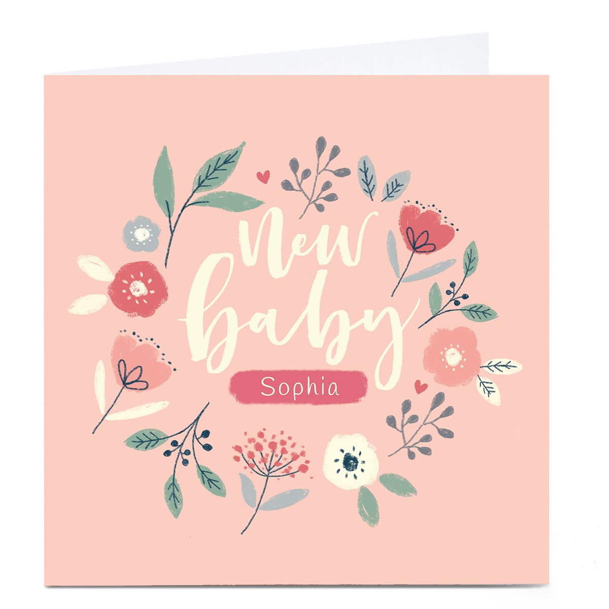 Personalised Nikki Whiston New Baby Card - Pink 
