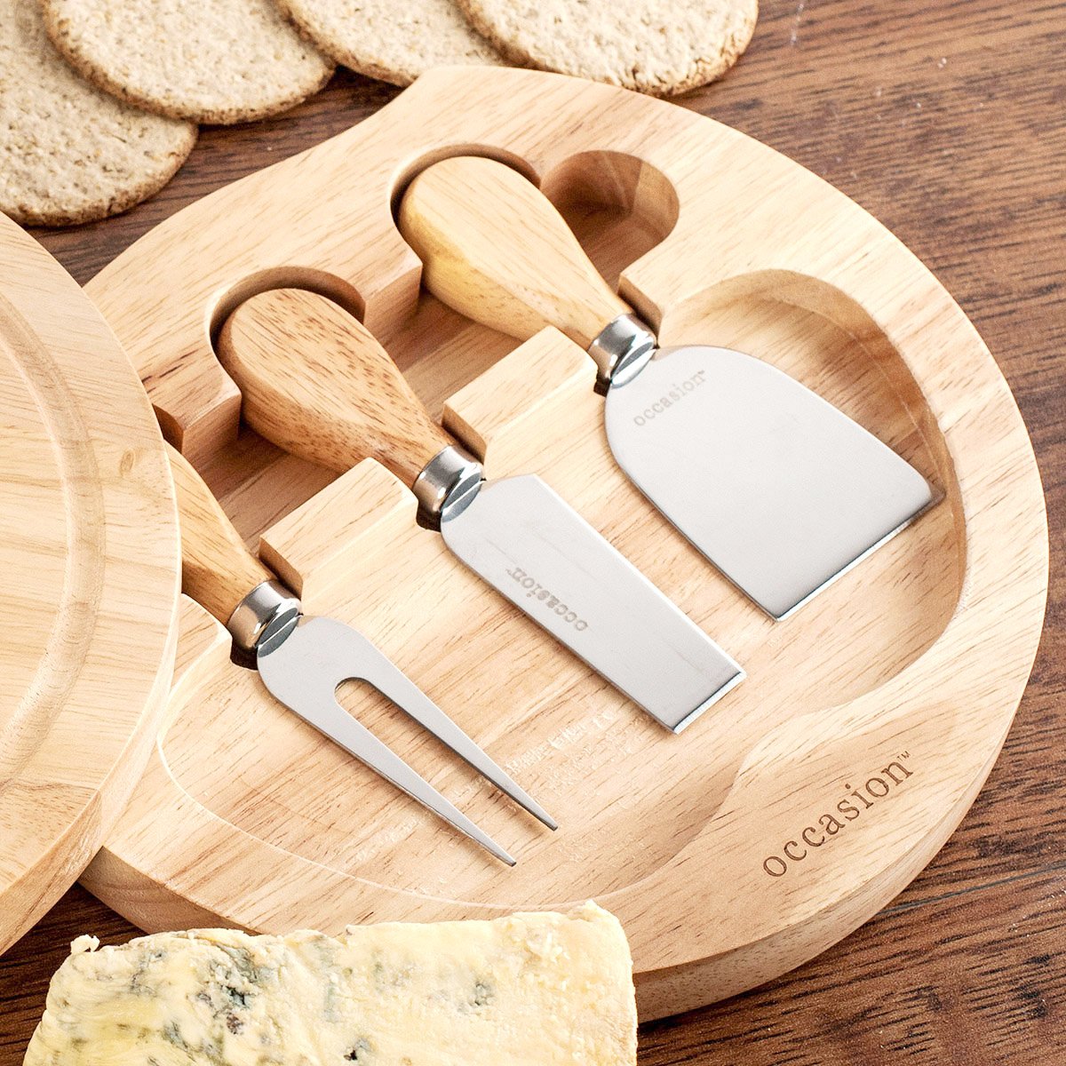 Personalised Engraved Wooden Cheeseboard Set - Anniversary
