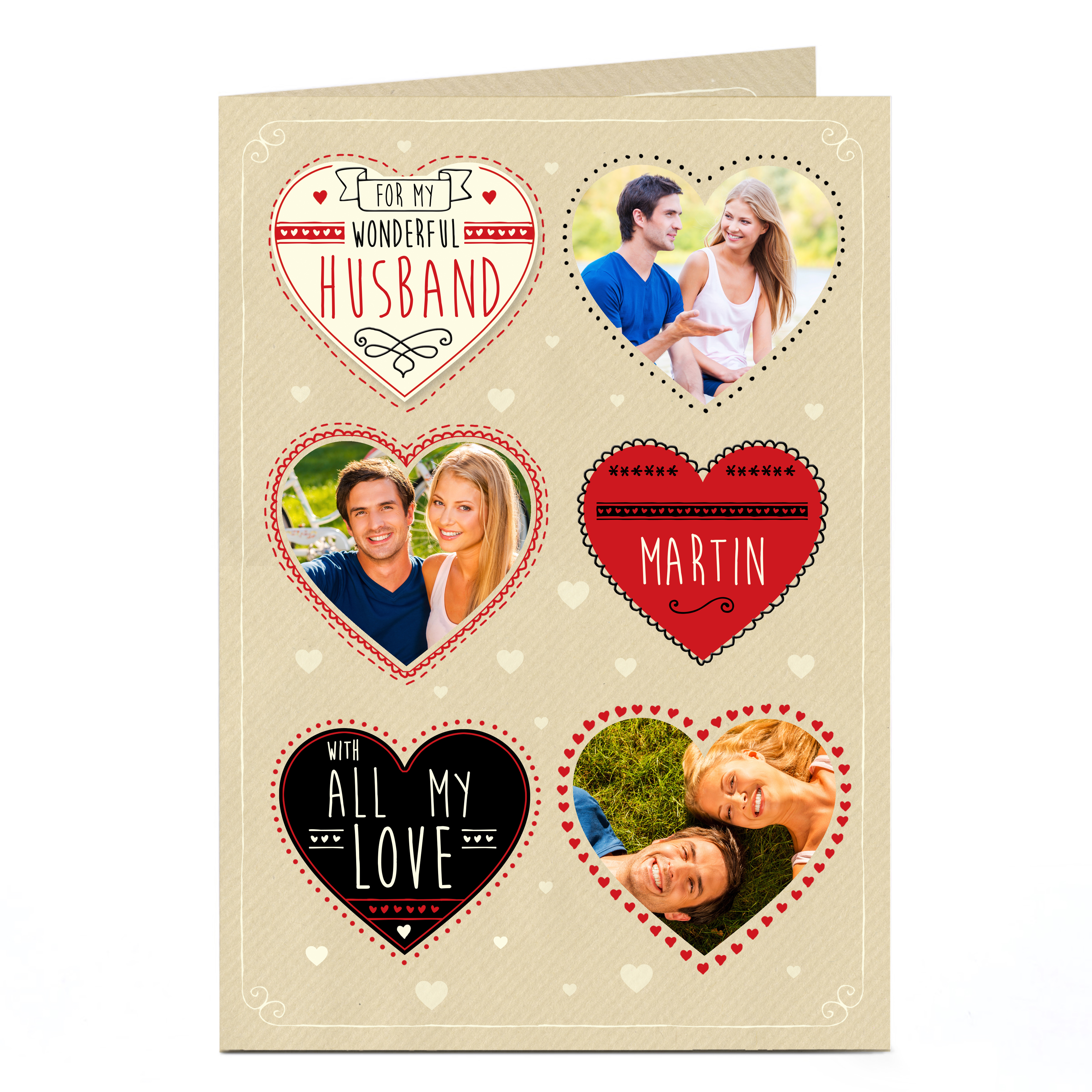 Photo Card - Hearts, Husband All My Love