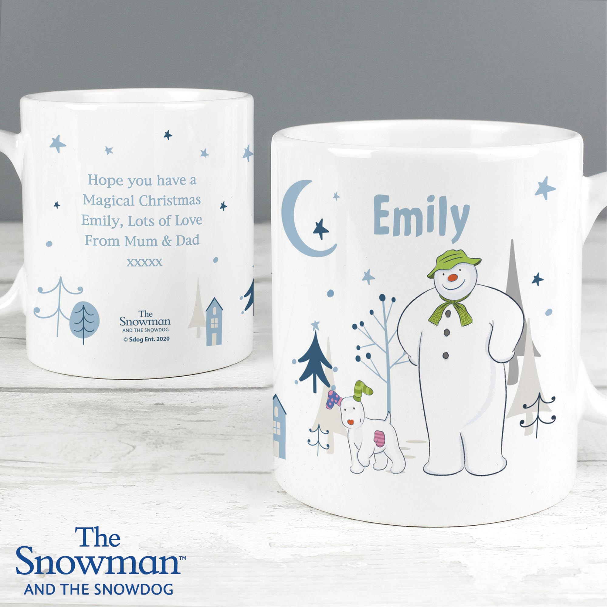 Personalised The Snowman & the Snowdog Mug