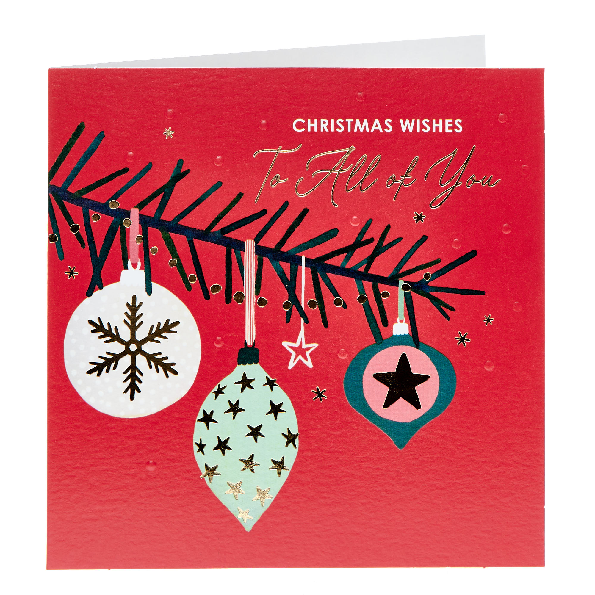 To All Of You Hanging Baubles Christmas Card