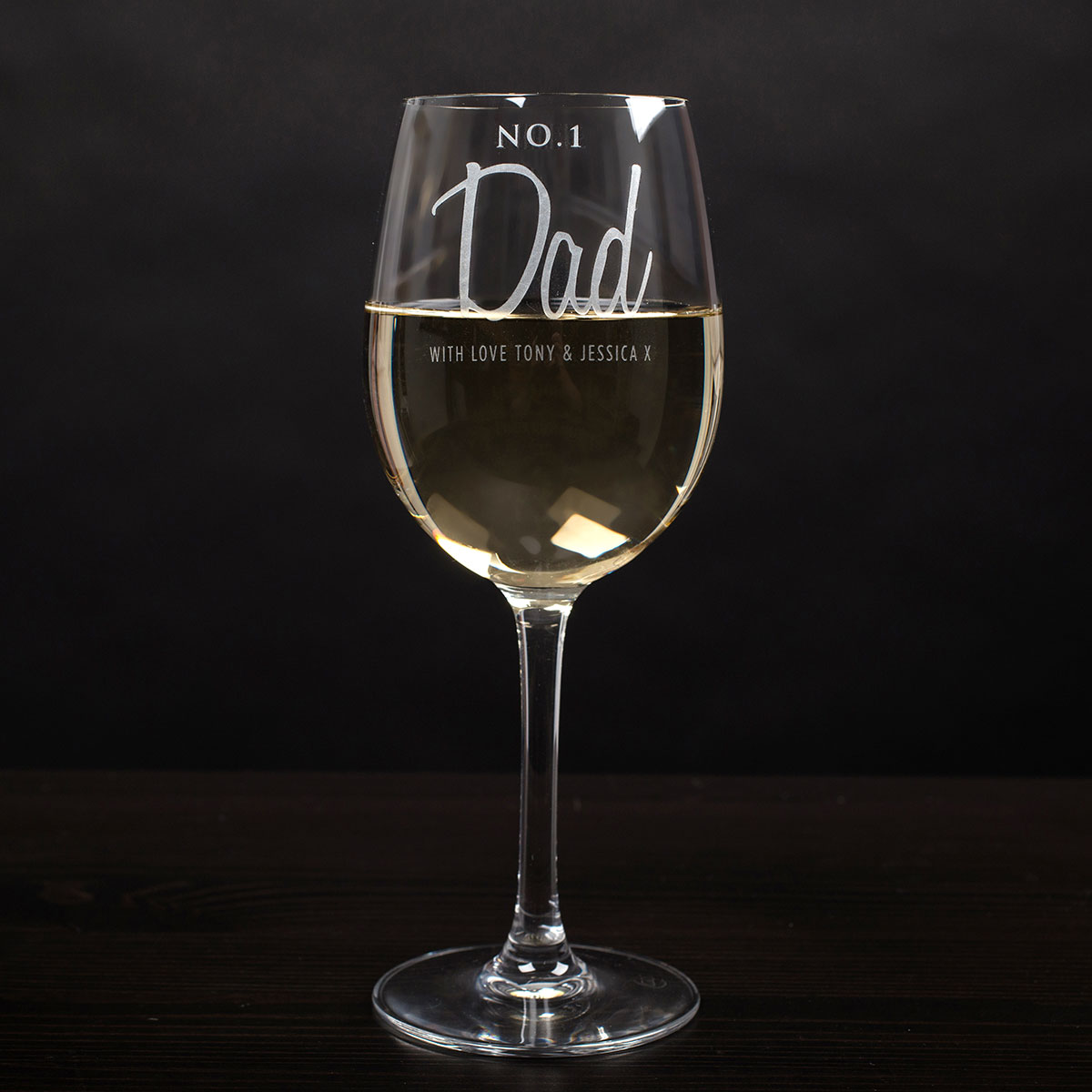 Personalised No1 Dad Wine Glass