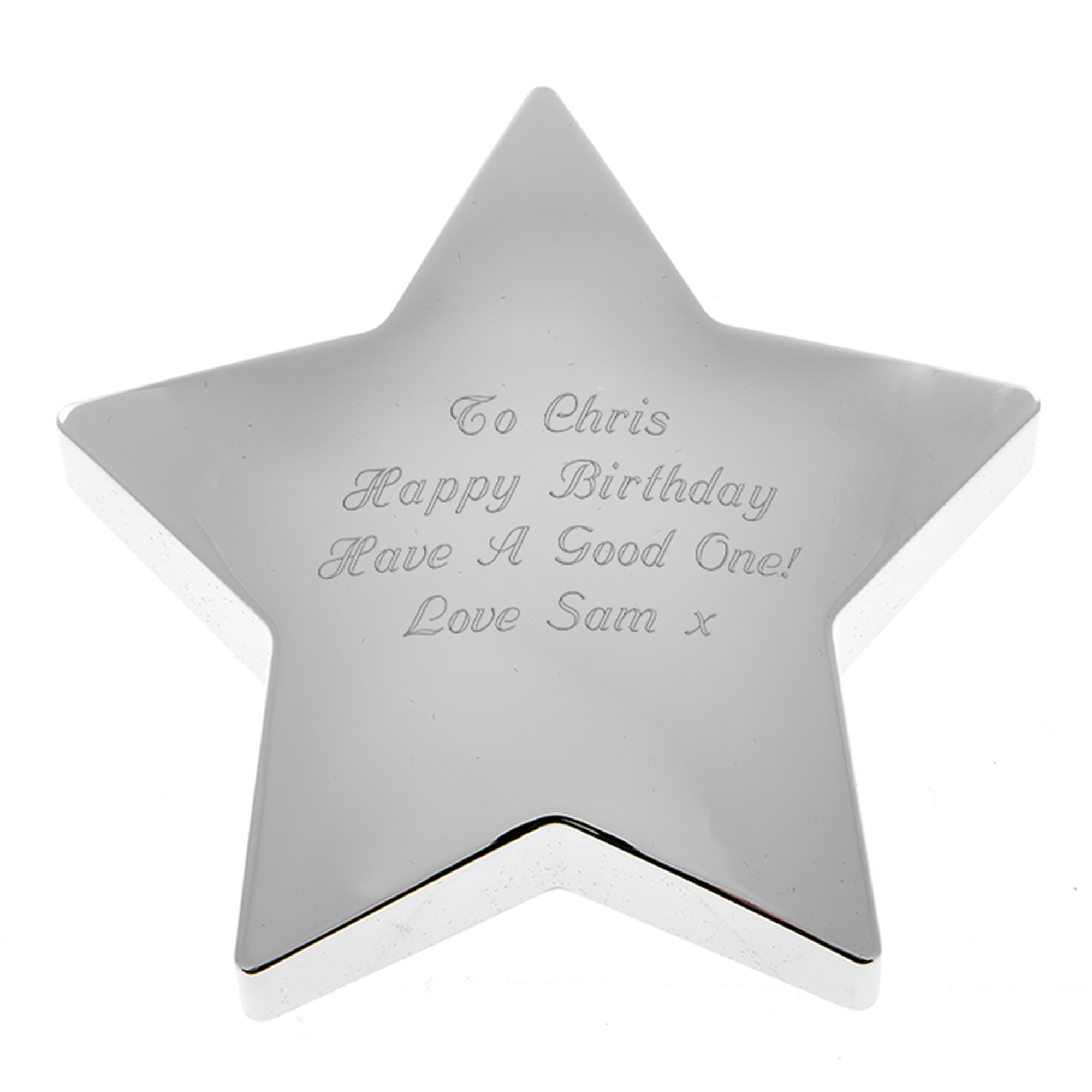 Buy Personalised Engraved Silver Star Paperweight for GBP 16.99 Card Factory UK