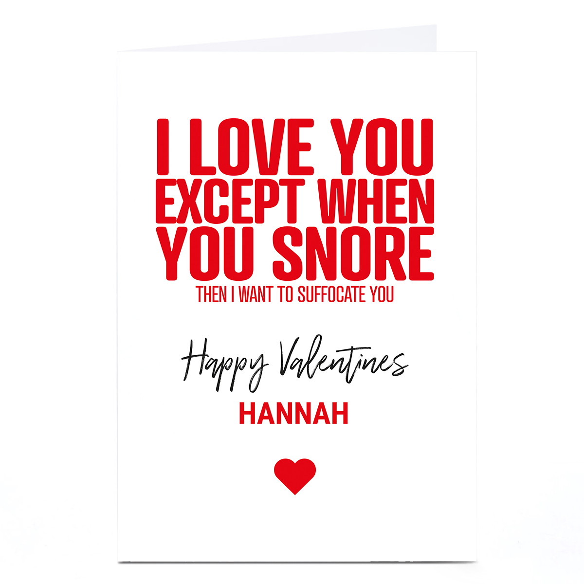 Personalised Punk Valentine's Day Card - When You Snore