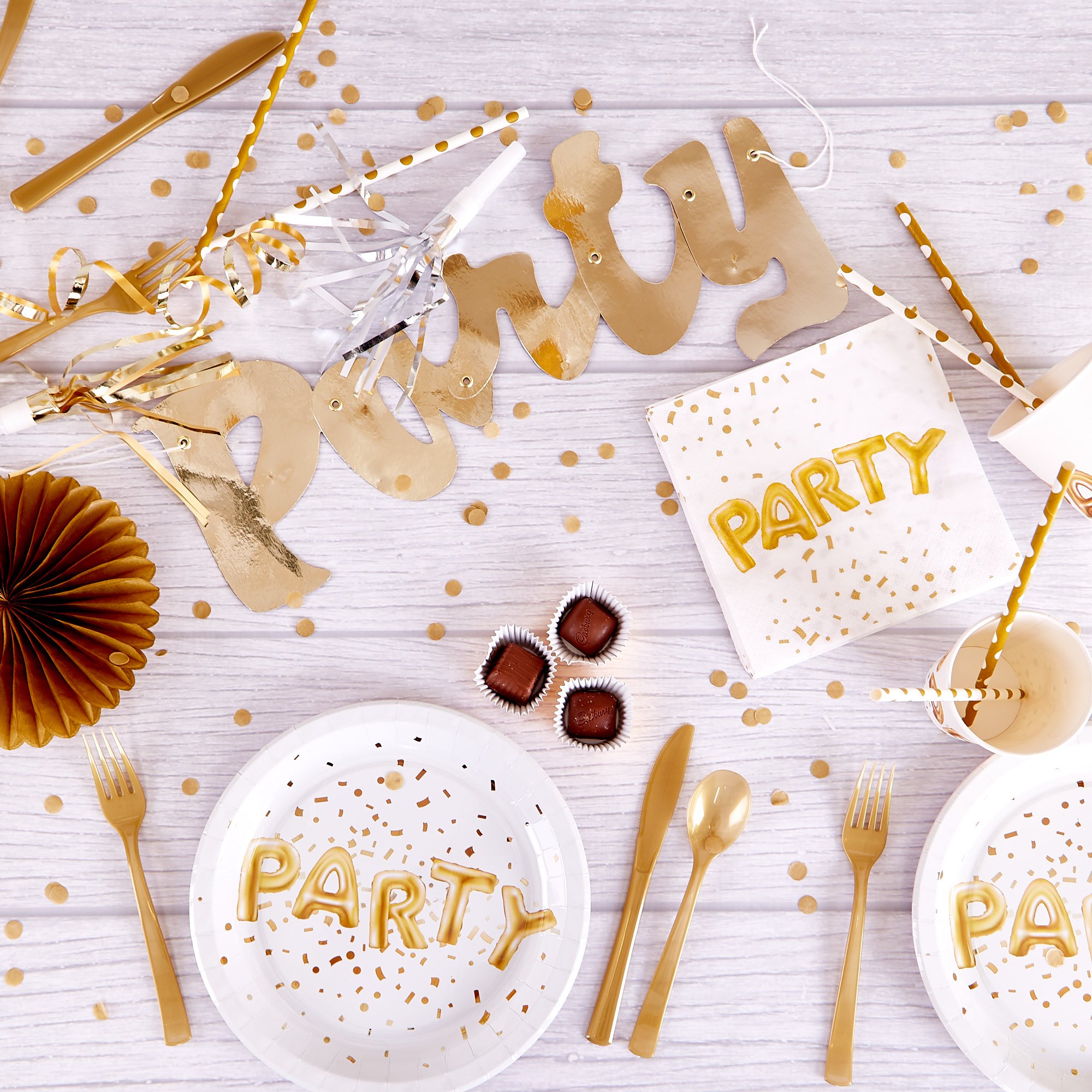 White & Gold-Themed Birthday Party Range