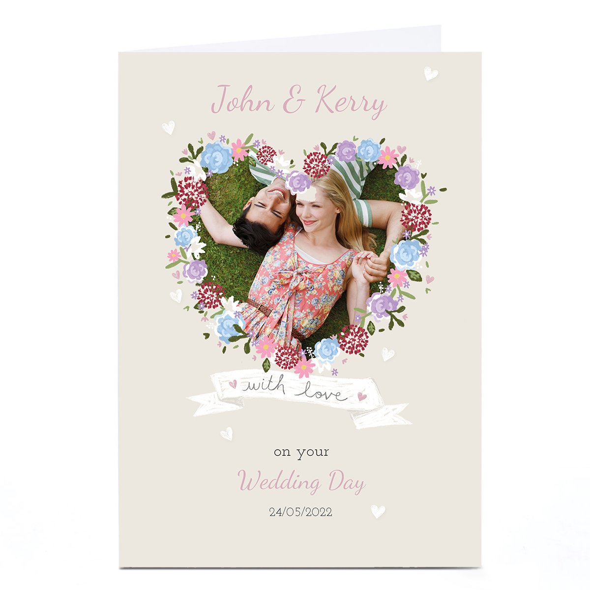 Photo Kerry Spurling Wedding Card - Flower Heart 