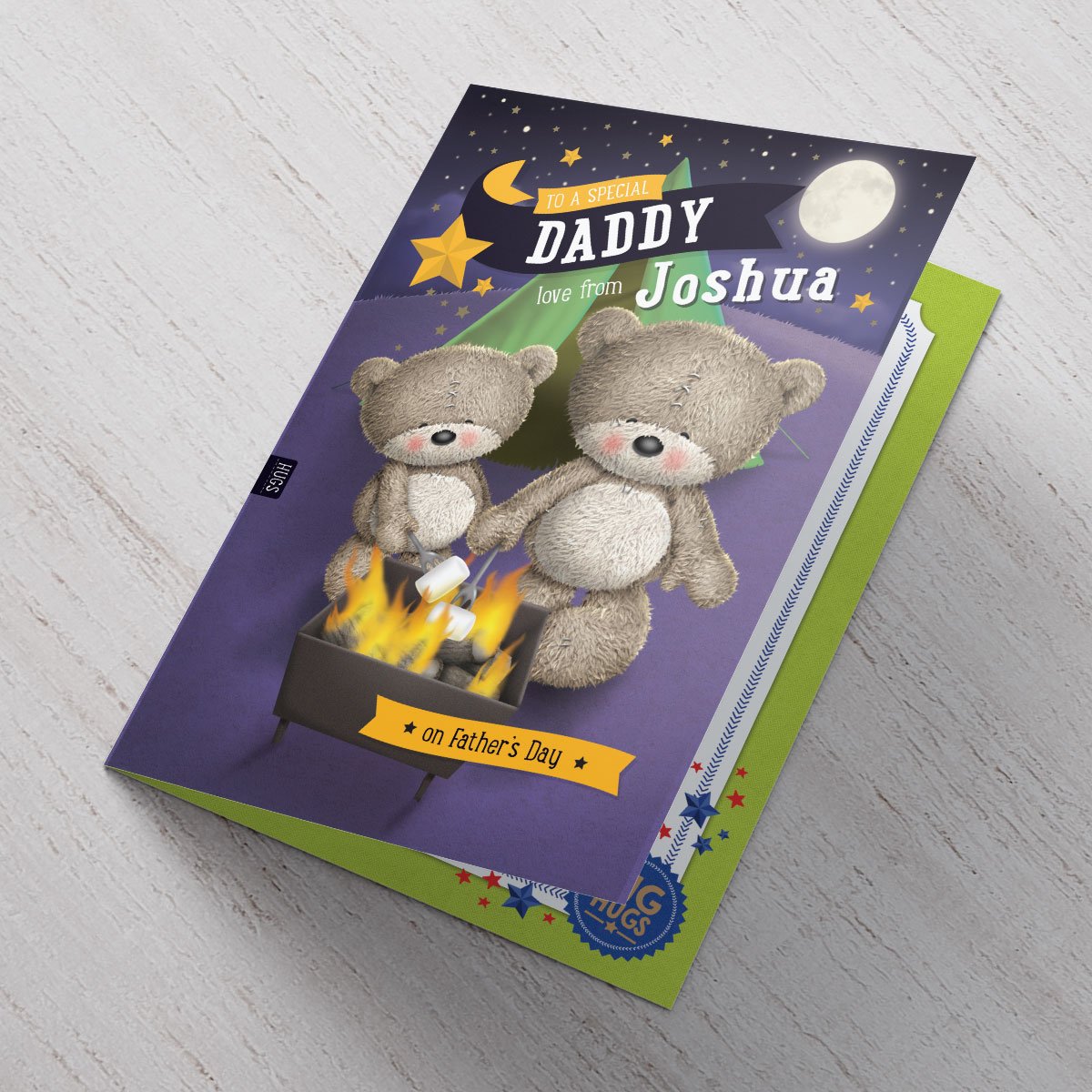 Hugs Personalised Father's Day Card - Campfire Daddy