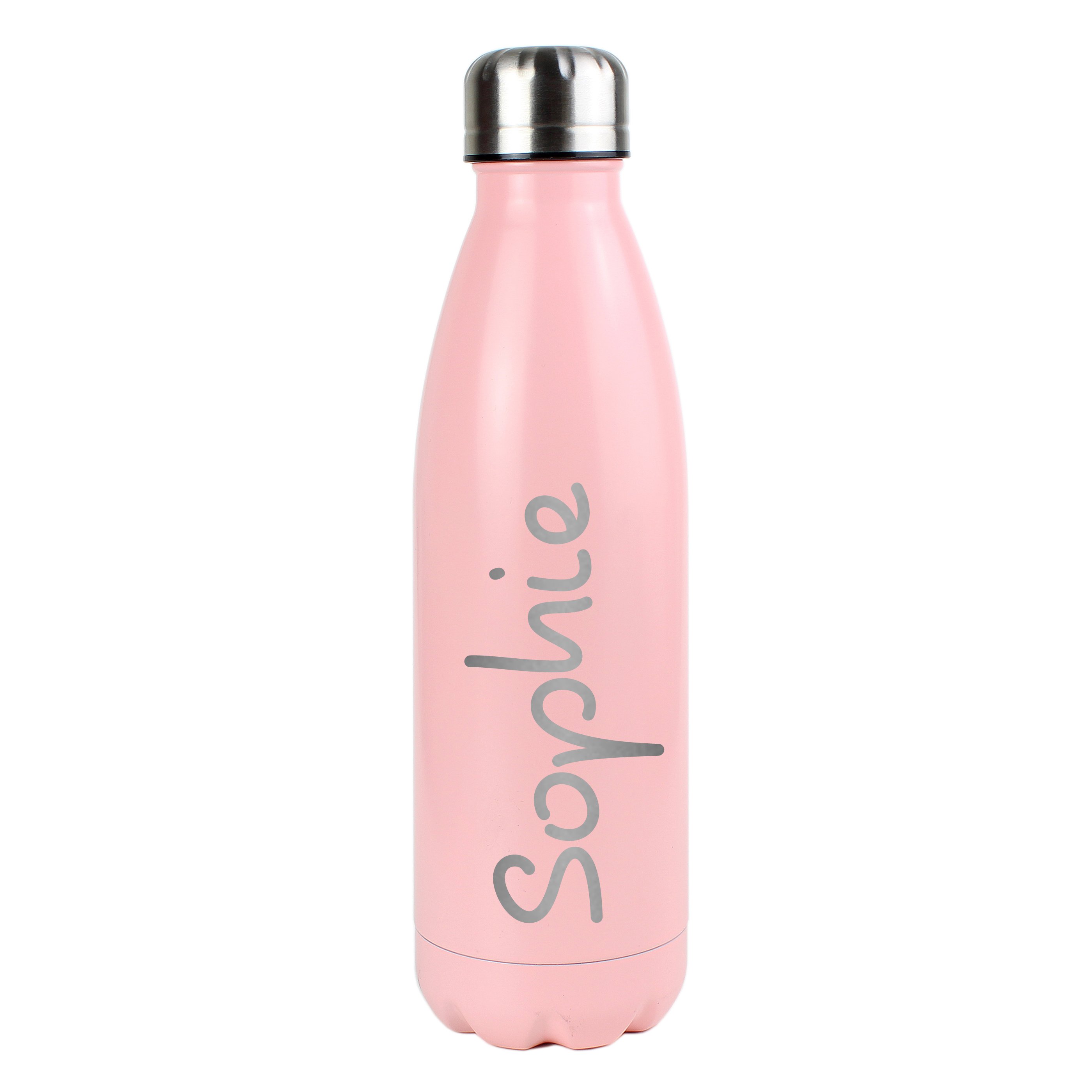 Personalised Pink Metal Insulated Drinks Bottle