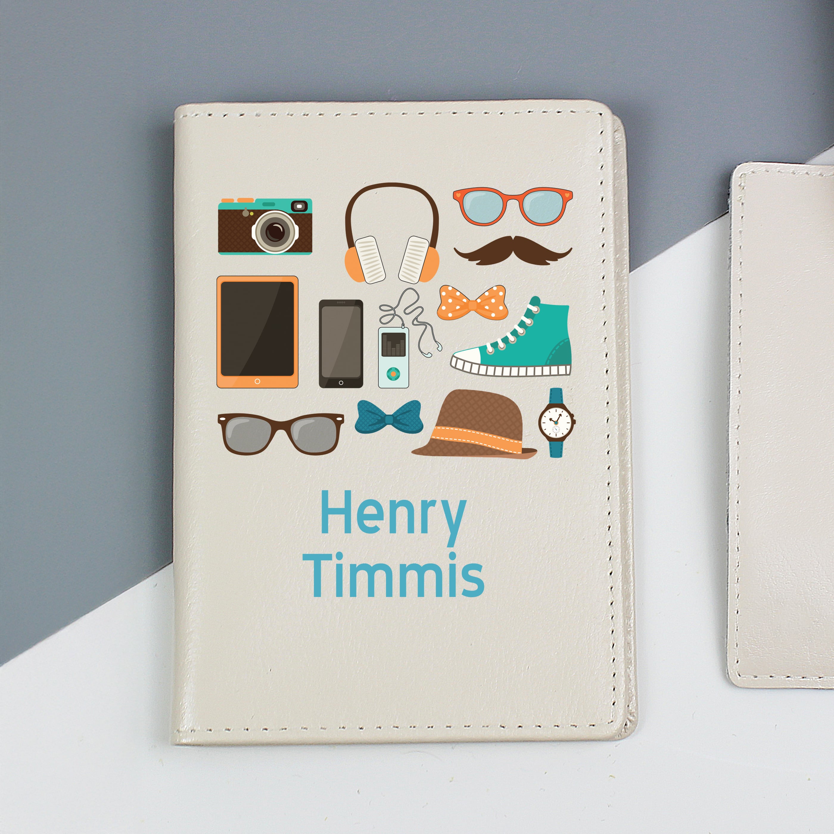 Personalised Male Essentials Cream Passport Holder