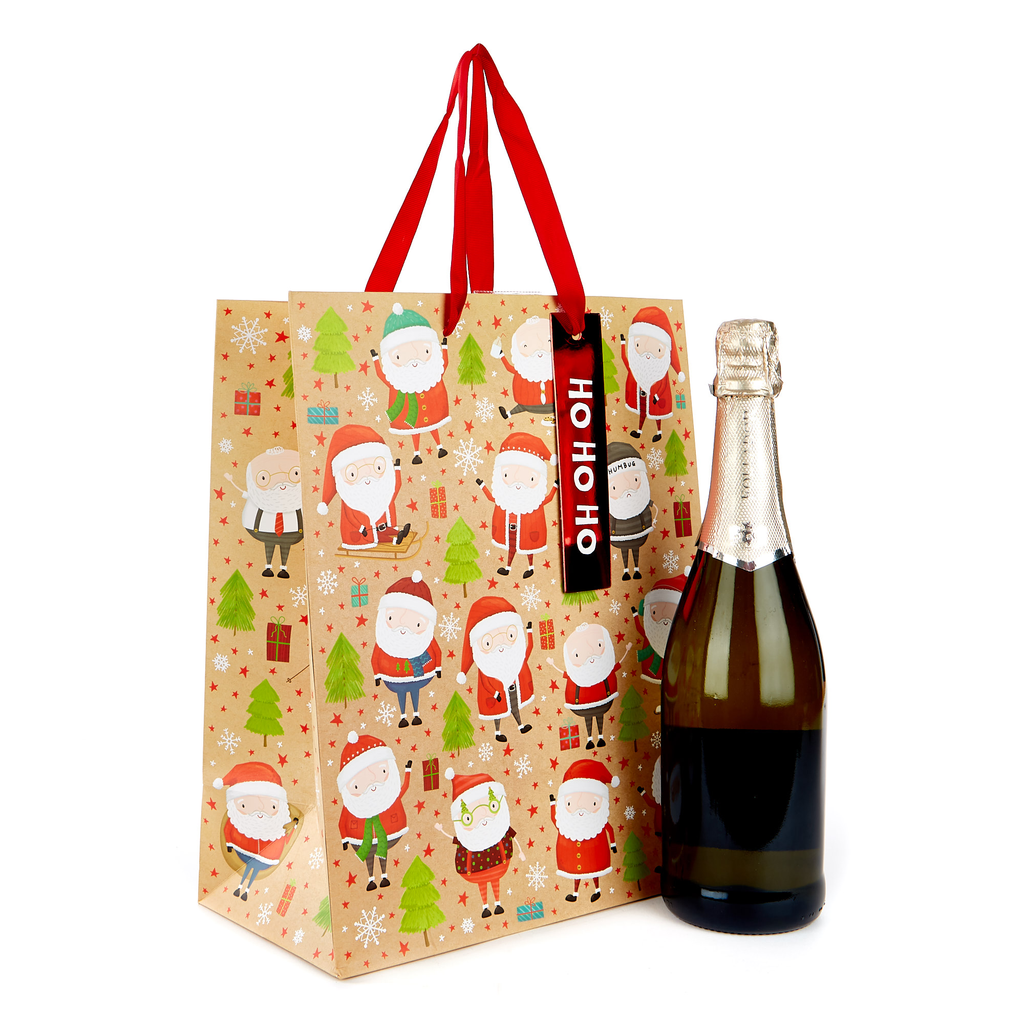 Large Christmas Gift Bag - Santa Pattern 