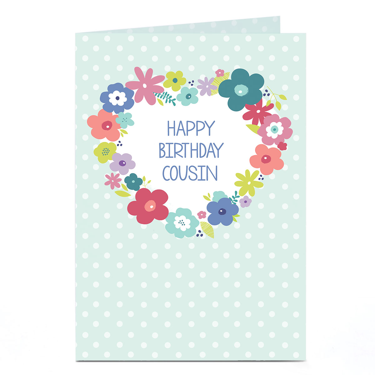 Personalised Birthday Card - Flower Wreath [Cousin]
