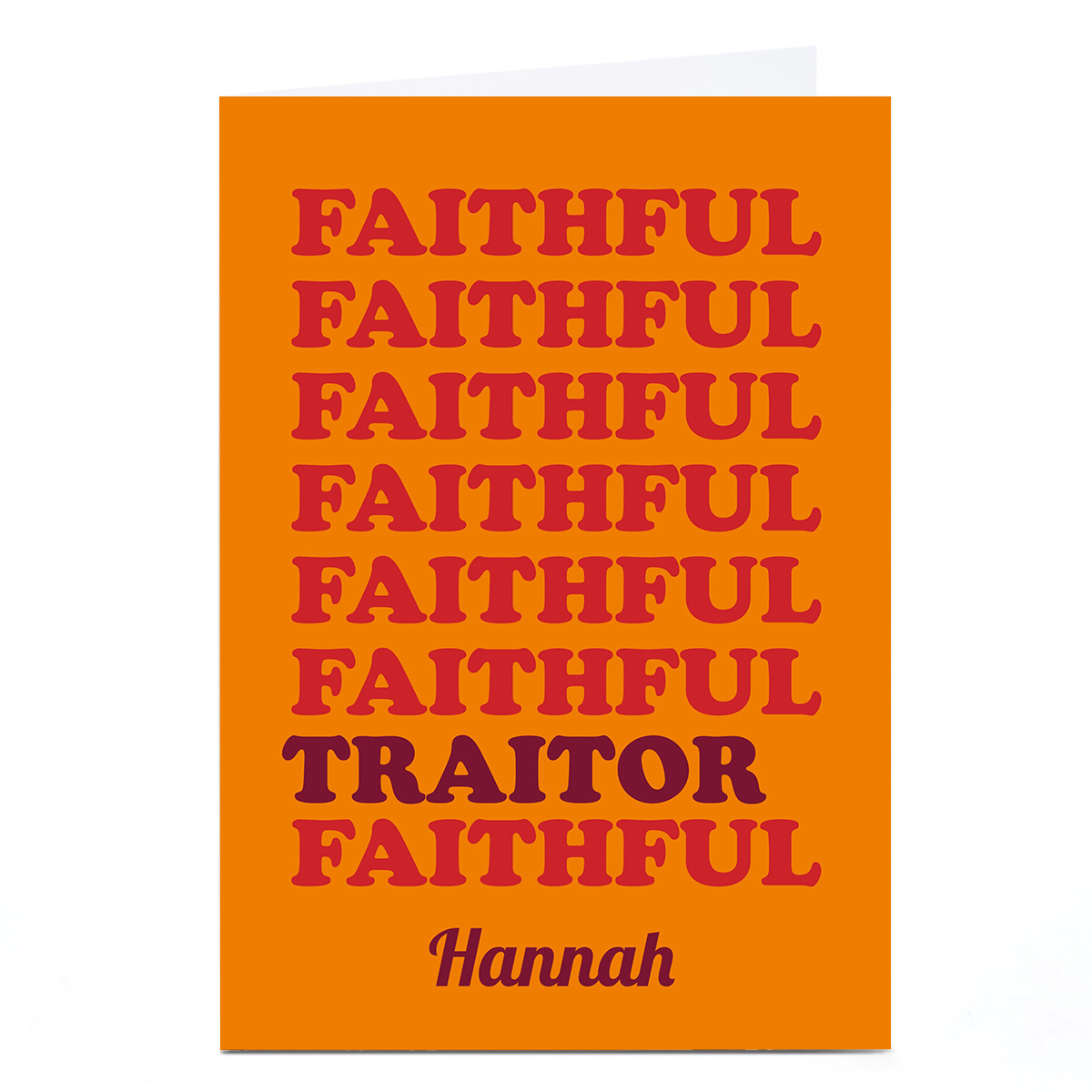 Personalised Birthday Card - The Traitors Traitor