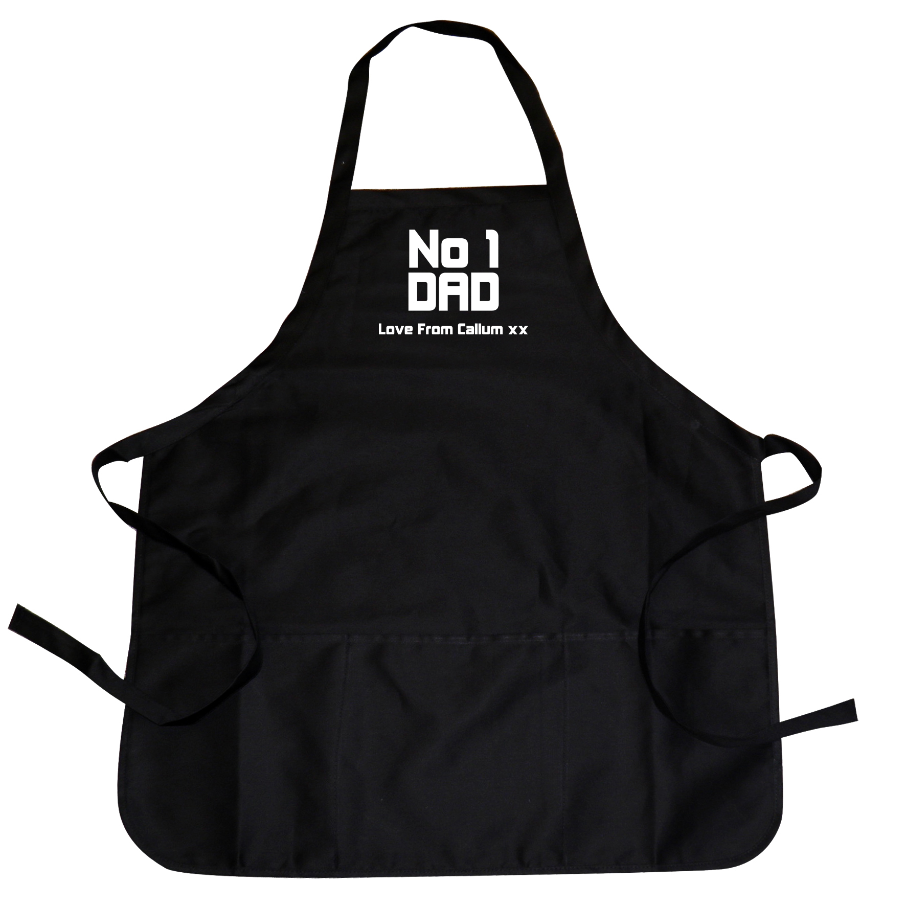 Personalised Black Apron - No.1 Dad