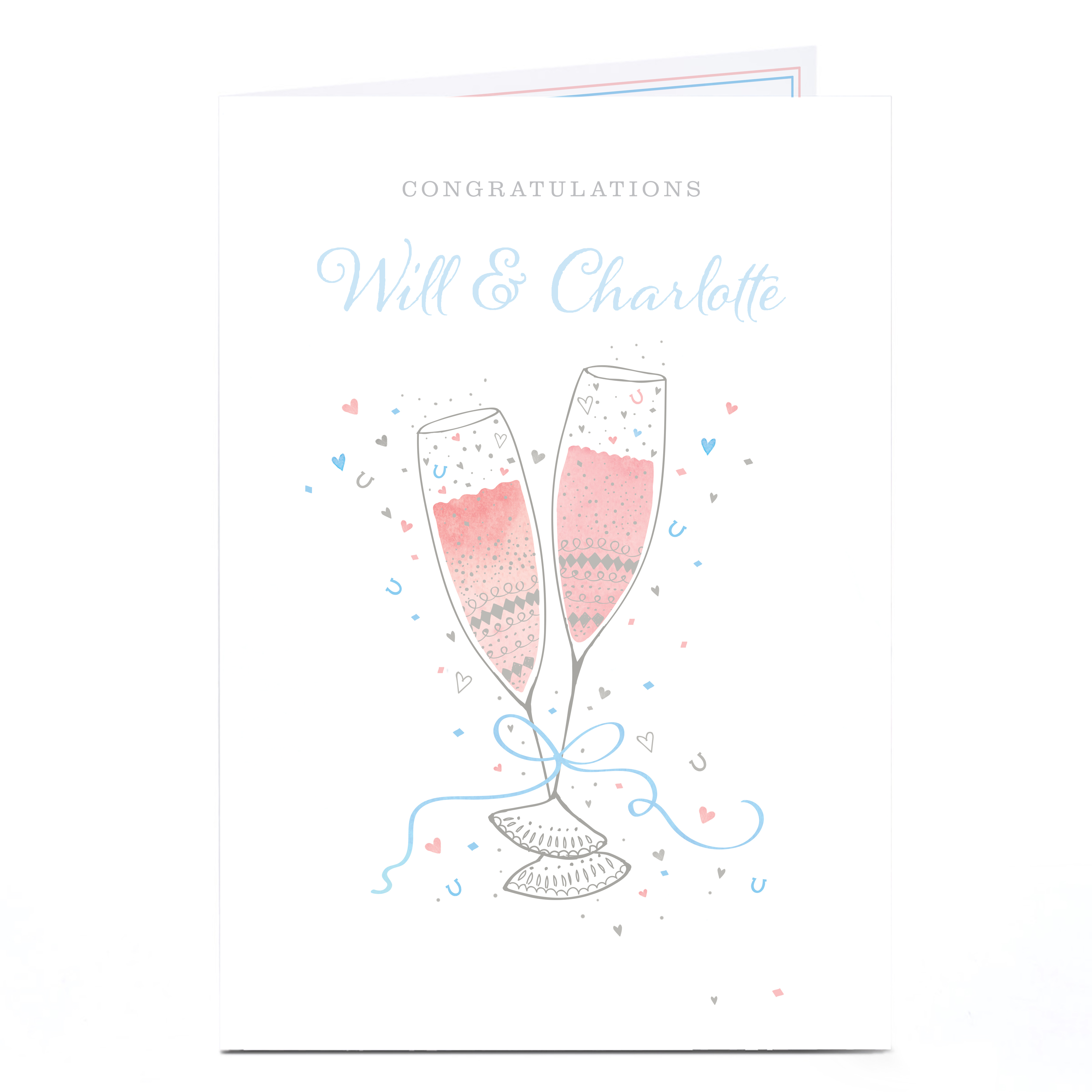Personalised Congratulations Card - Champagne & Confetti