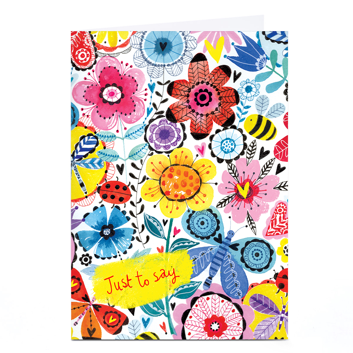 Personalised Lindsay Loves to Draw Card - Just To Say Flowers