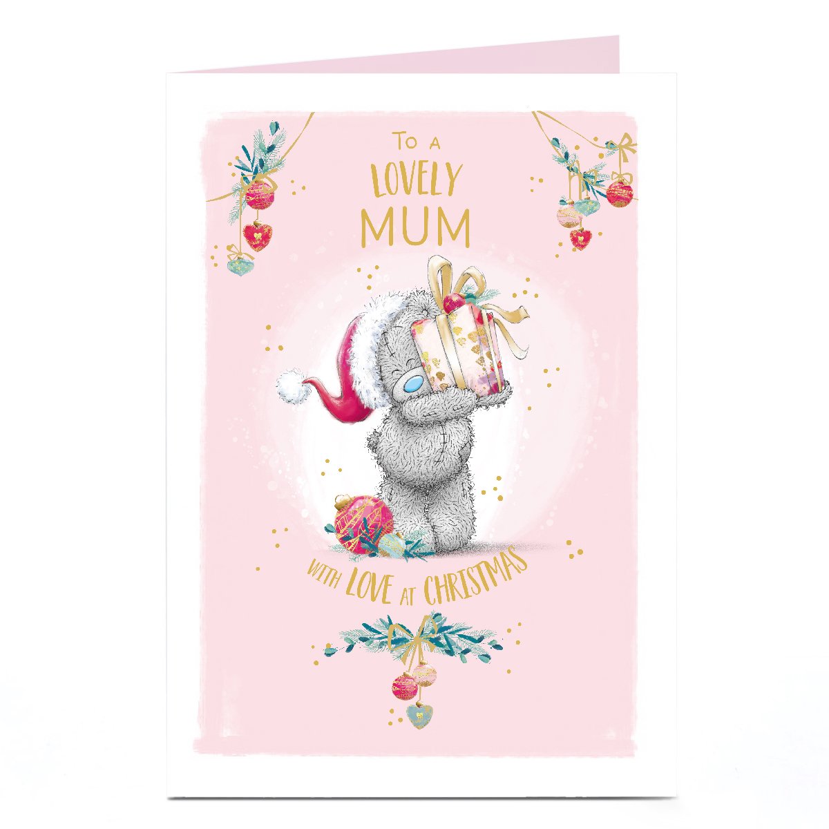 Personalised Tatty Teddy Christmas Card - To a Lovely Mum