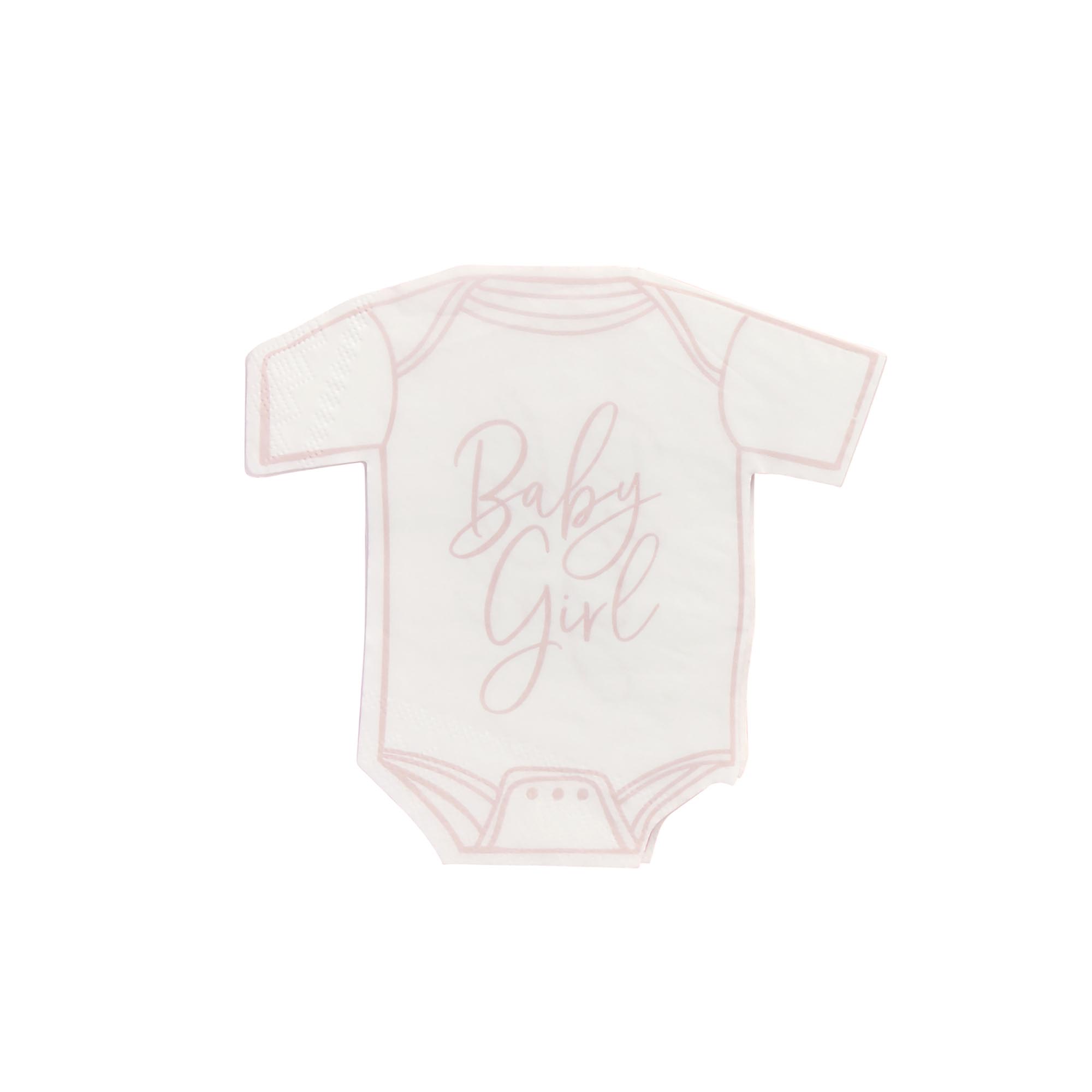 Pink Baby Girl Babygrow Paper Napkins - Pack of 16