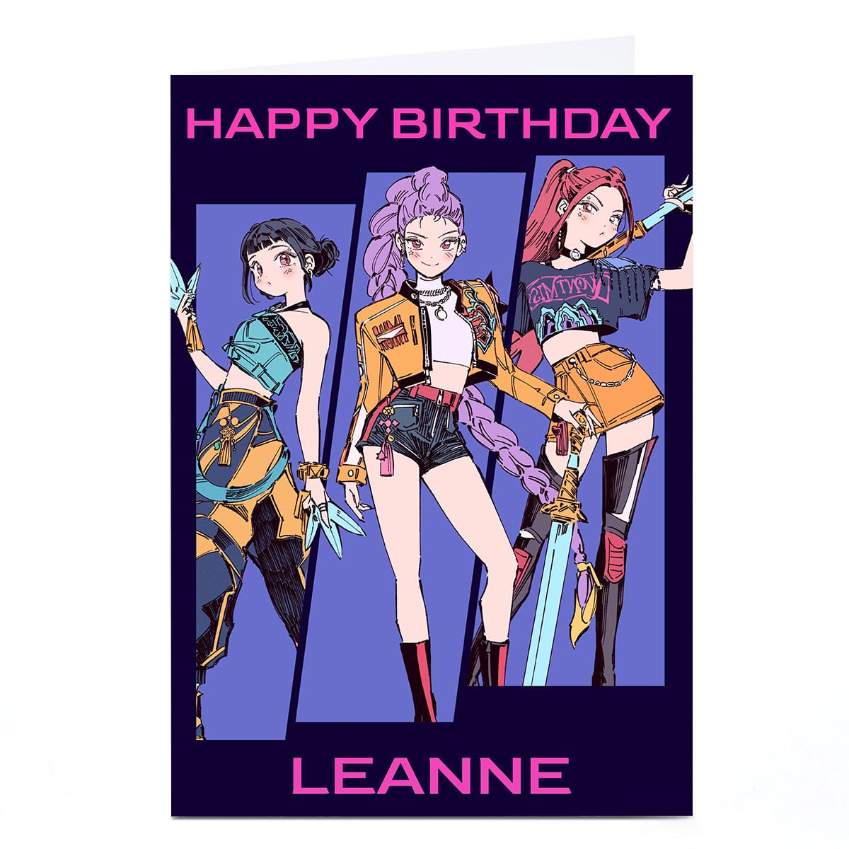 Personalised Birthday Card - K-Pop Demon Hunters, Any Name