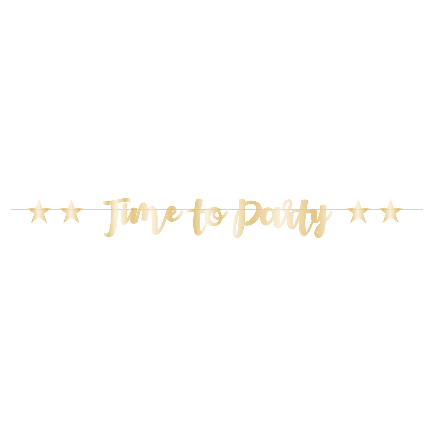Gold Time To Party Script Letter Banner