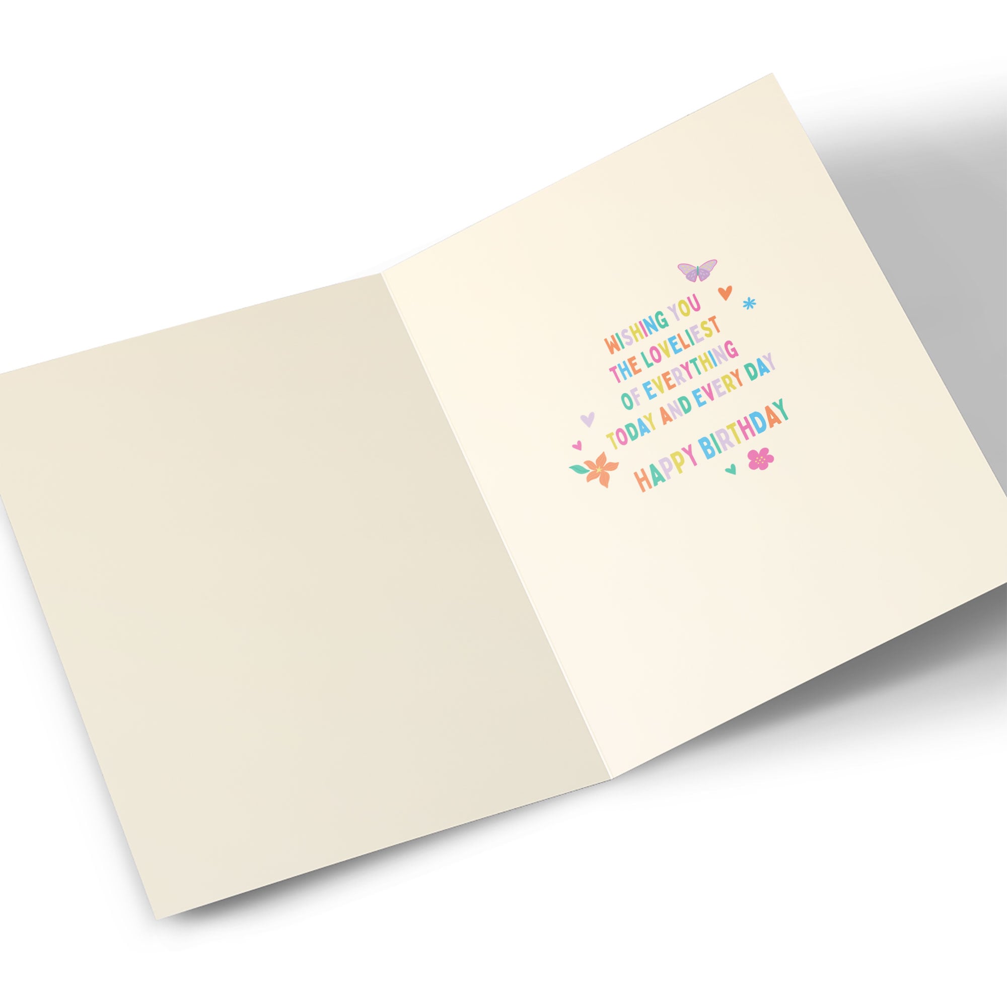 Birthday Card - Bright Letters and Flowers, Nanny