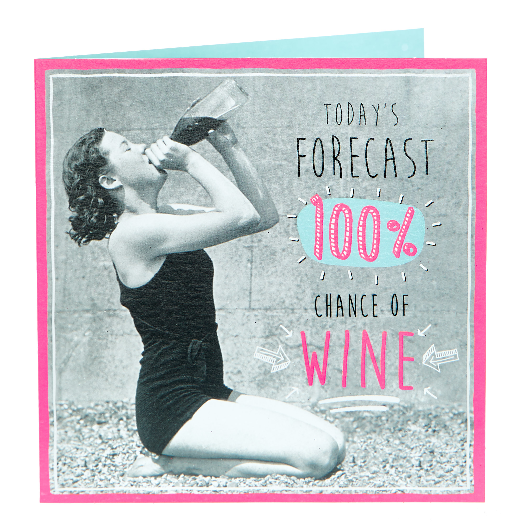 Birthday Card - 100% Chance Of Wine