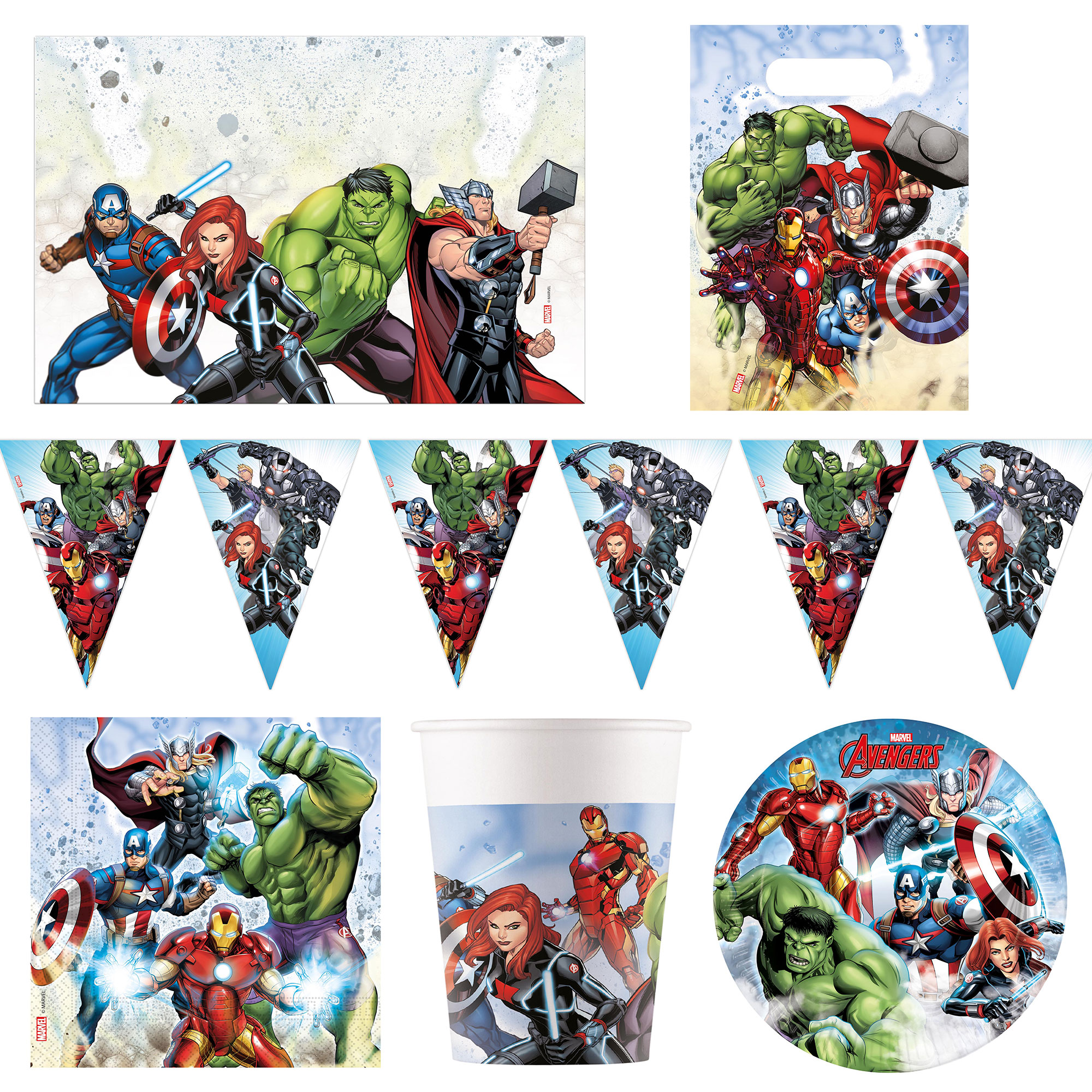 Avengers Infinity Stones Tableware & Decorations Bundle - 16 Guests