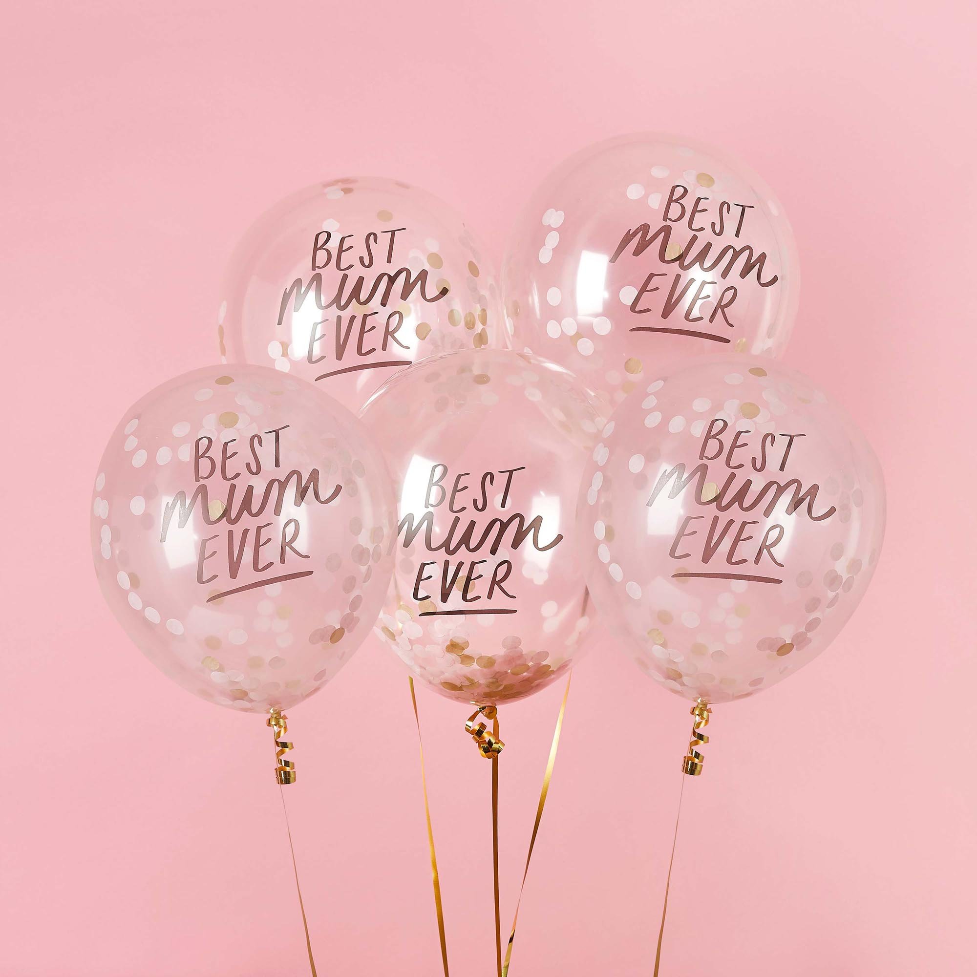 Best Mum Ever Confetti 12-Inch Latex Balloons - Pack of 5