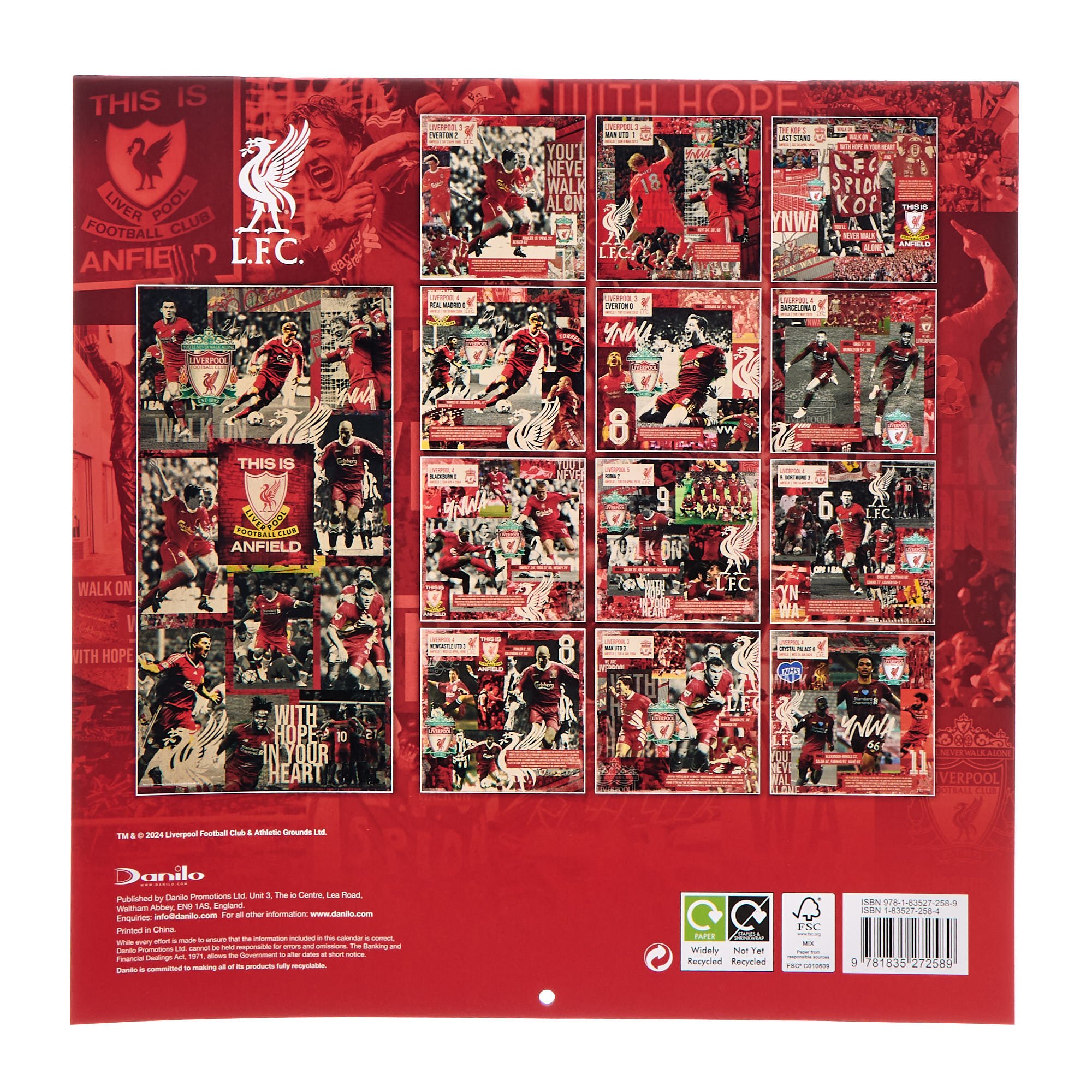 Liverpool FC 2025 Limited Edition Calendar & Musical Collectors Gift Set