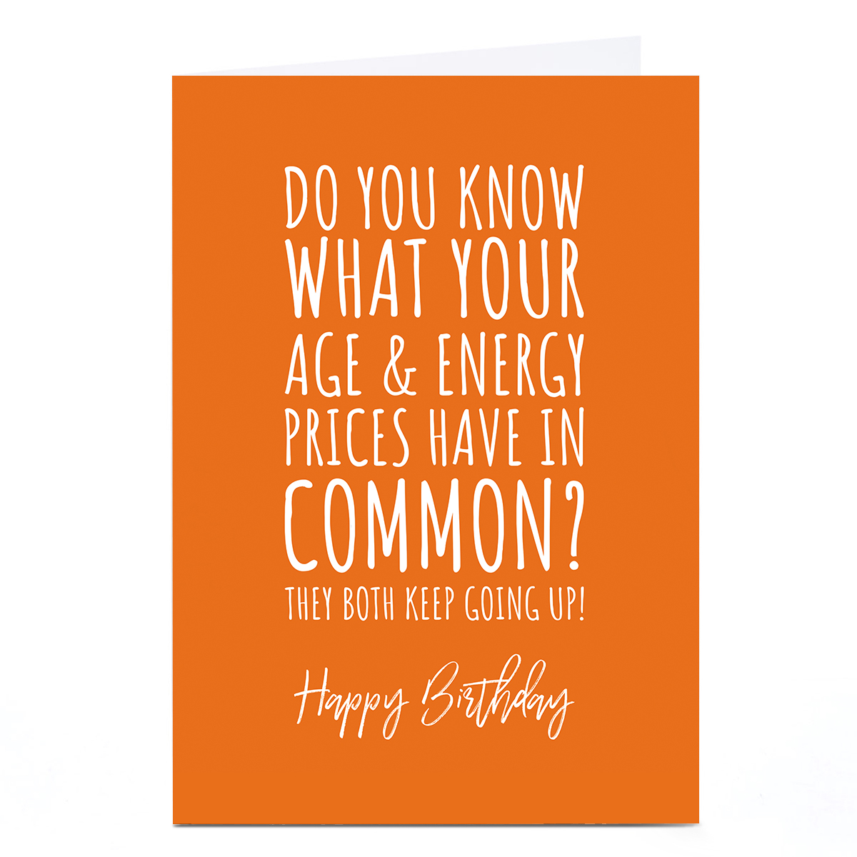 Personalised Punk Birthday Card - Age and Energy Prices