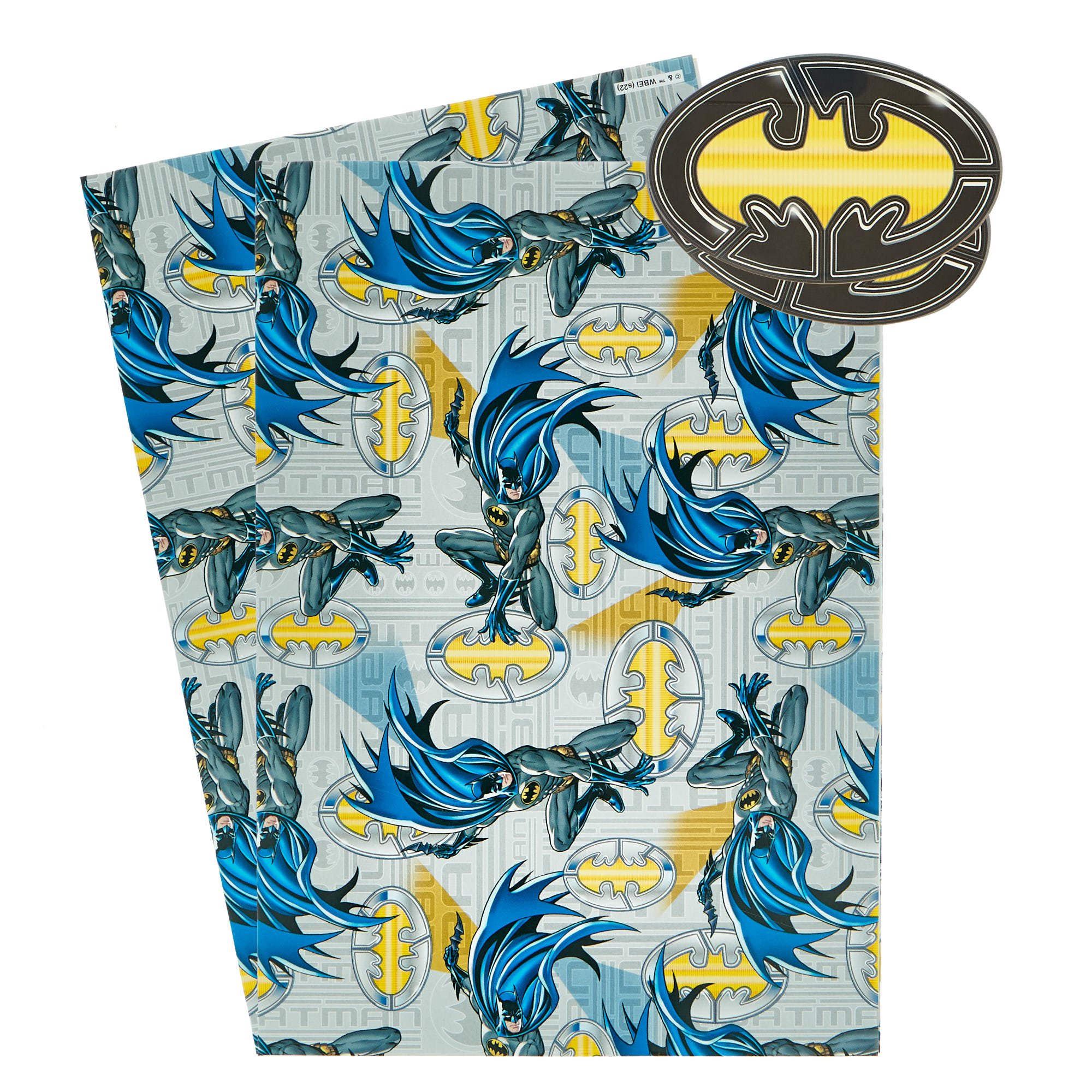 Batman Gift Wrap - 2 Sheets & 2 Tags