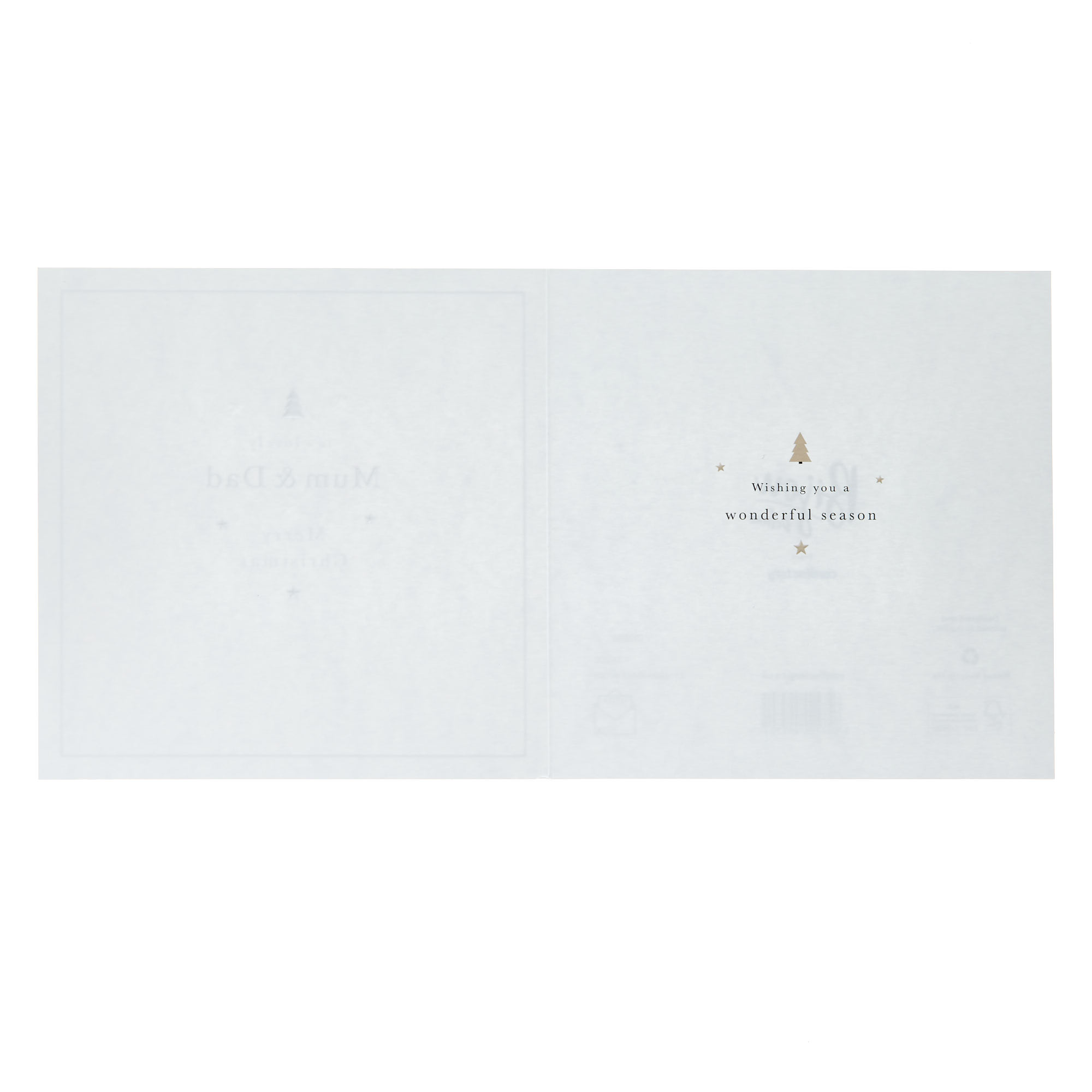 Mum & Dad Gold & Cream Christmas Card