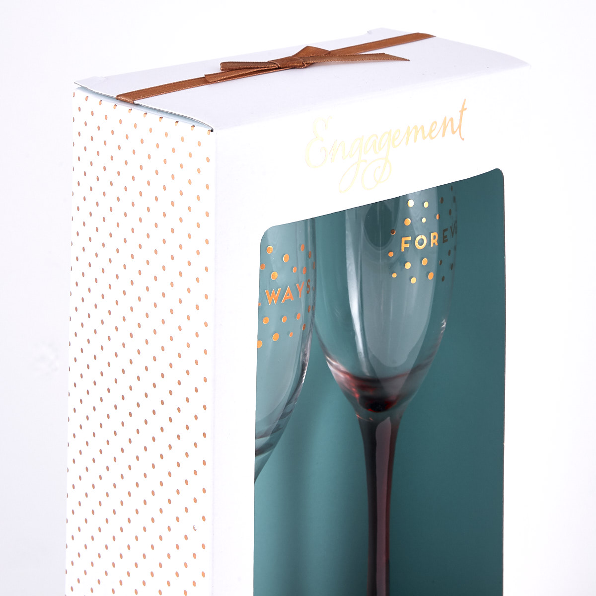 Forever Always' Engagement Champagne Flutes