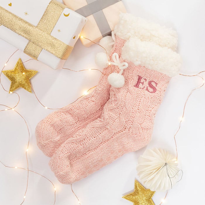 Personalised Monogram Super Soft Slipper Socks