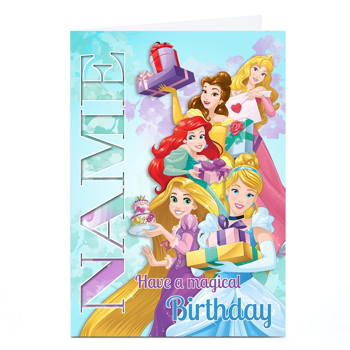 Personalised Disney Princess Birthday Card - Princesses and Presents