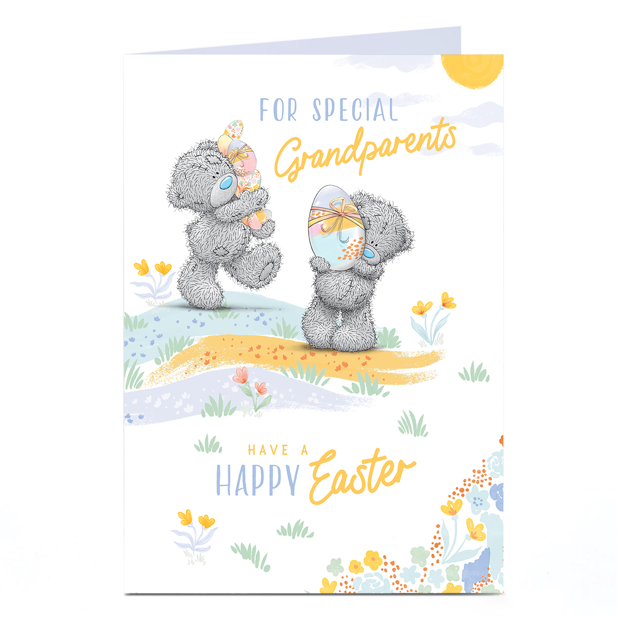 Personalised Tatty Teddy Easter Card - Easter Egg Hunt, Special Grandparents